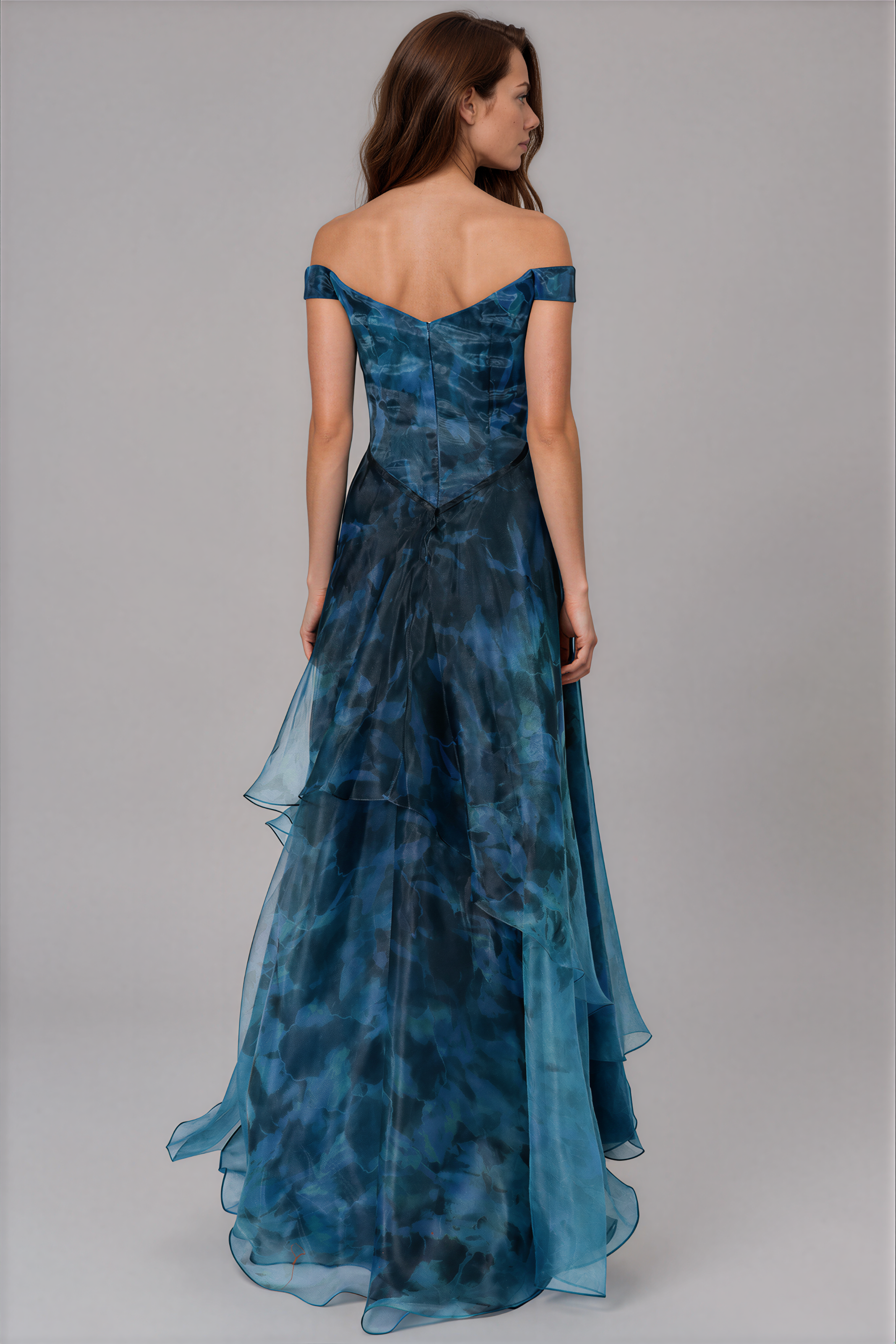 Off The Shoulder Organza A-line Gown Gown Rene Ruiz Collection