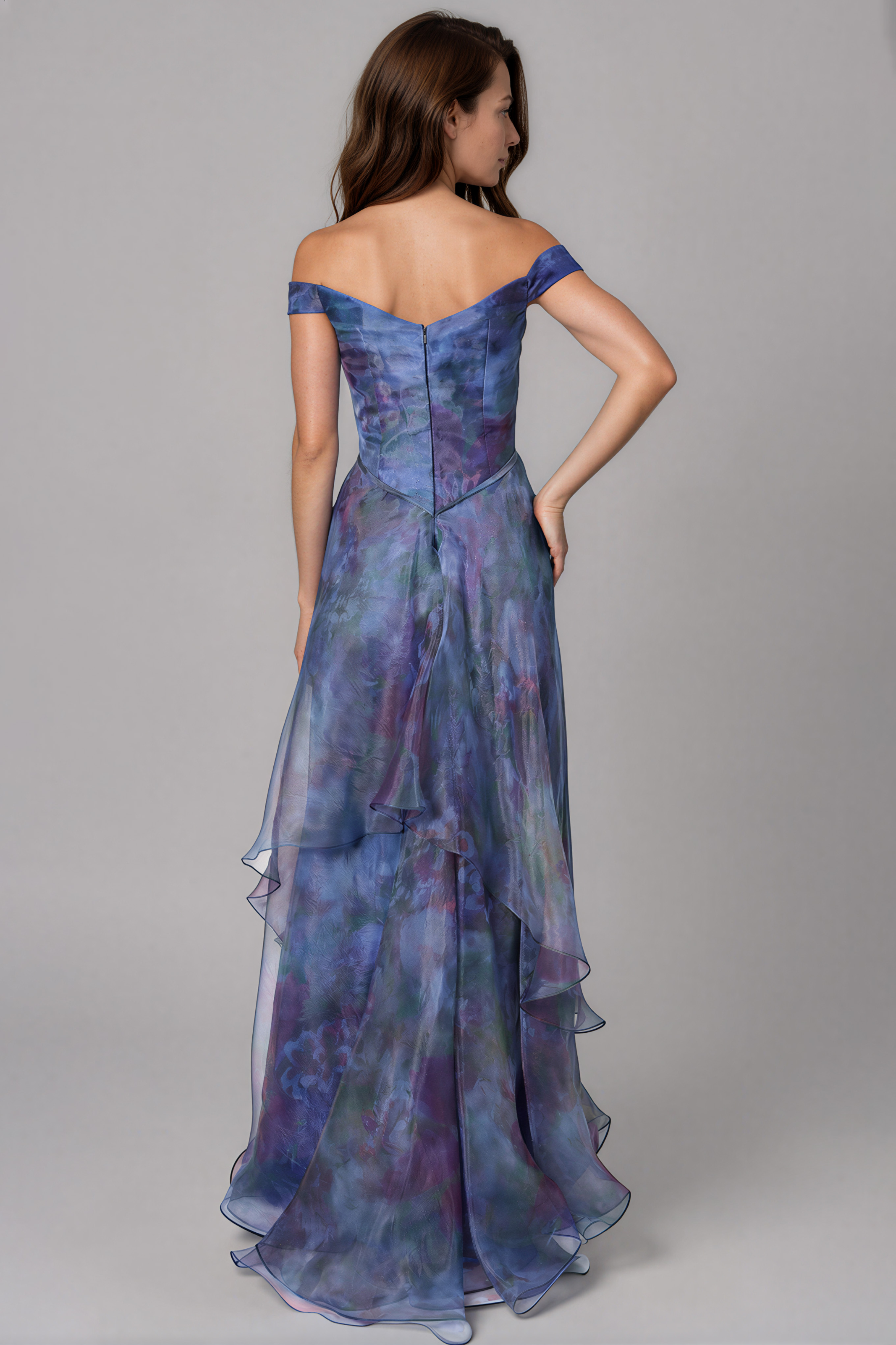 Off The Shoulder Organza A-line Gown Gown Rene Ruiz Collection