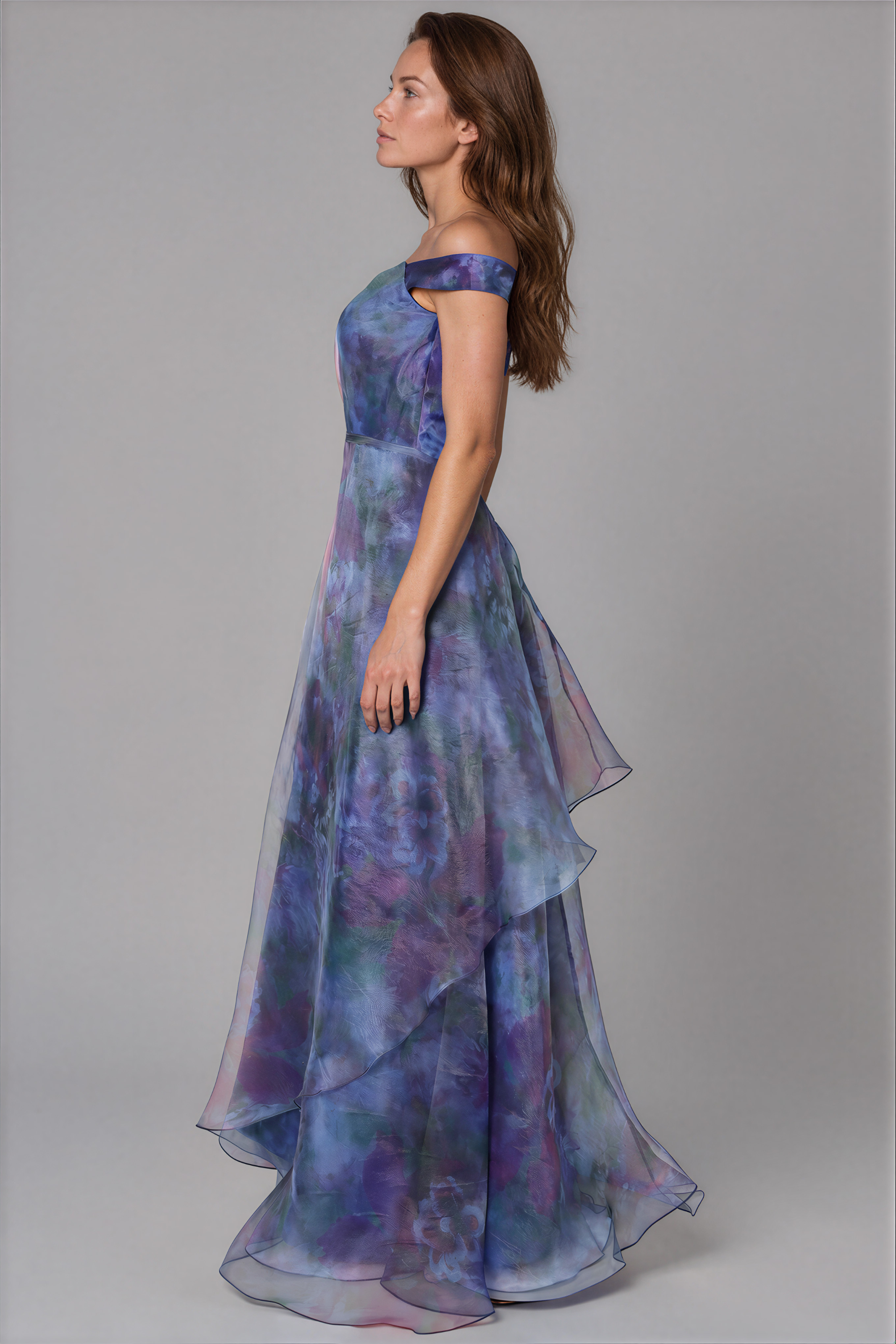 Off The Shoulder Organza A-line Gown Gown Rene Ruiz Collection