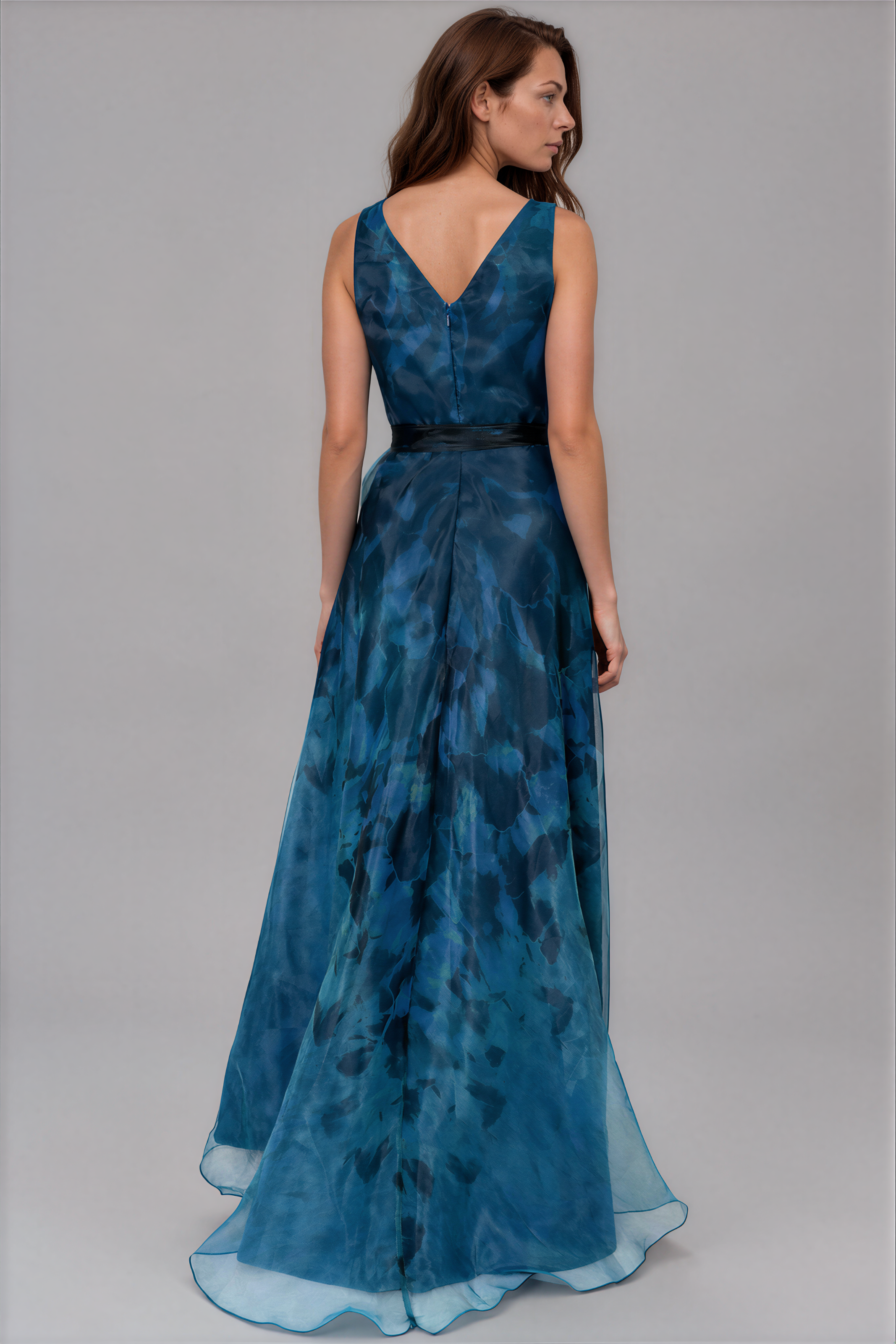 V-Neck Organza A-Line Gown Gown Rene Ruiz Collection