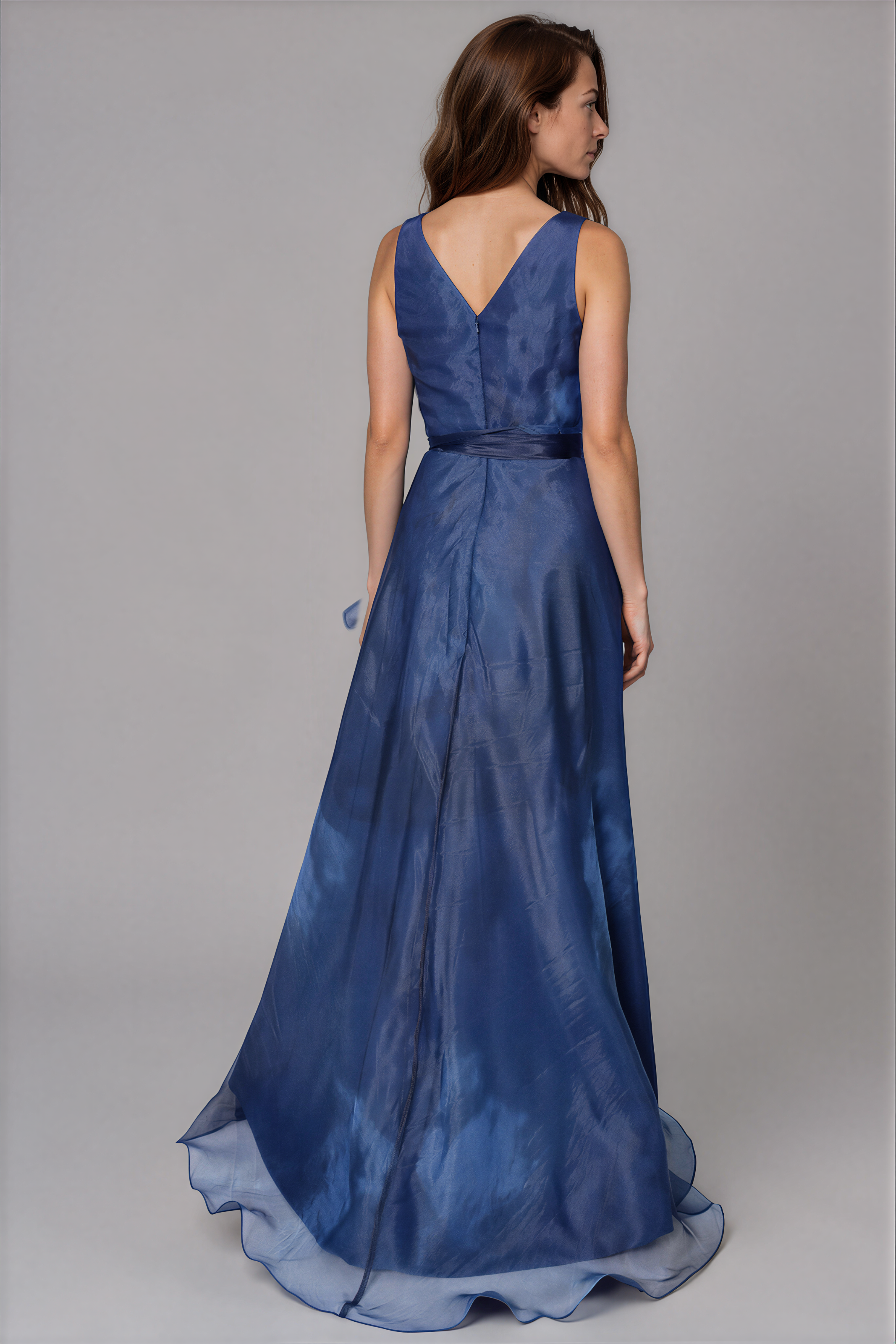 V-Neck Organza A-Line Gown Gown Rene Ruiz Collection