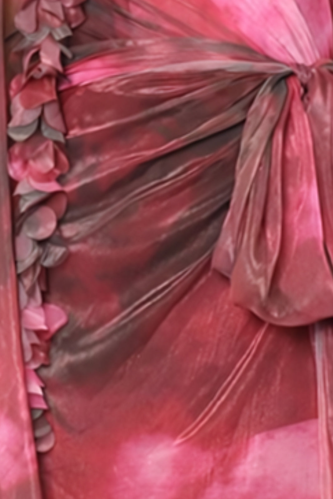 One Shoulder Chiffon Cape Sleeve Gown Gown Rene Ruiz Collection