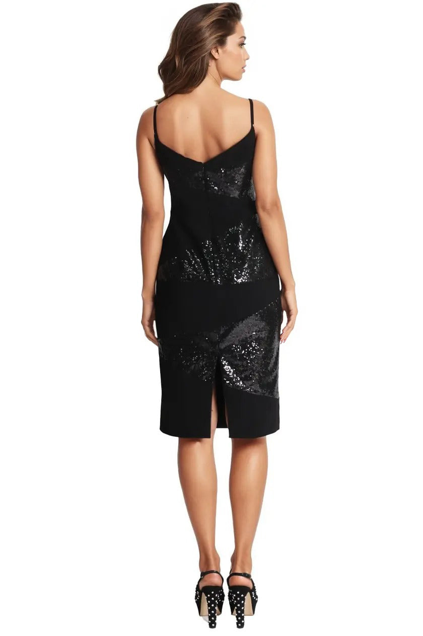 Spaghetti Strap Sweetheart Neckline Paneled Cocktail Cocktail Rene Ruiz Collection