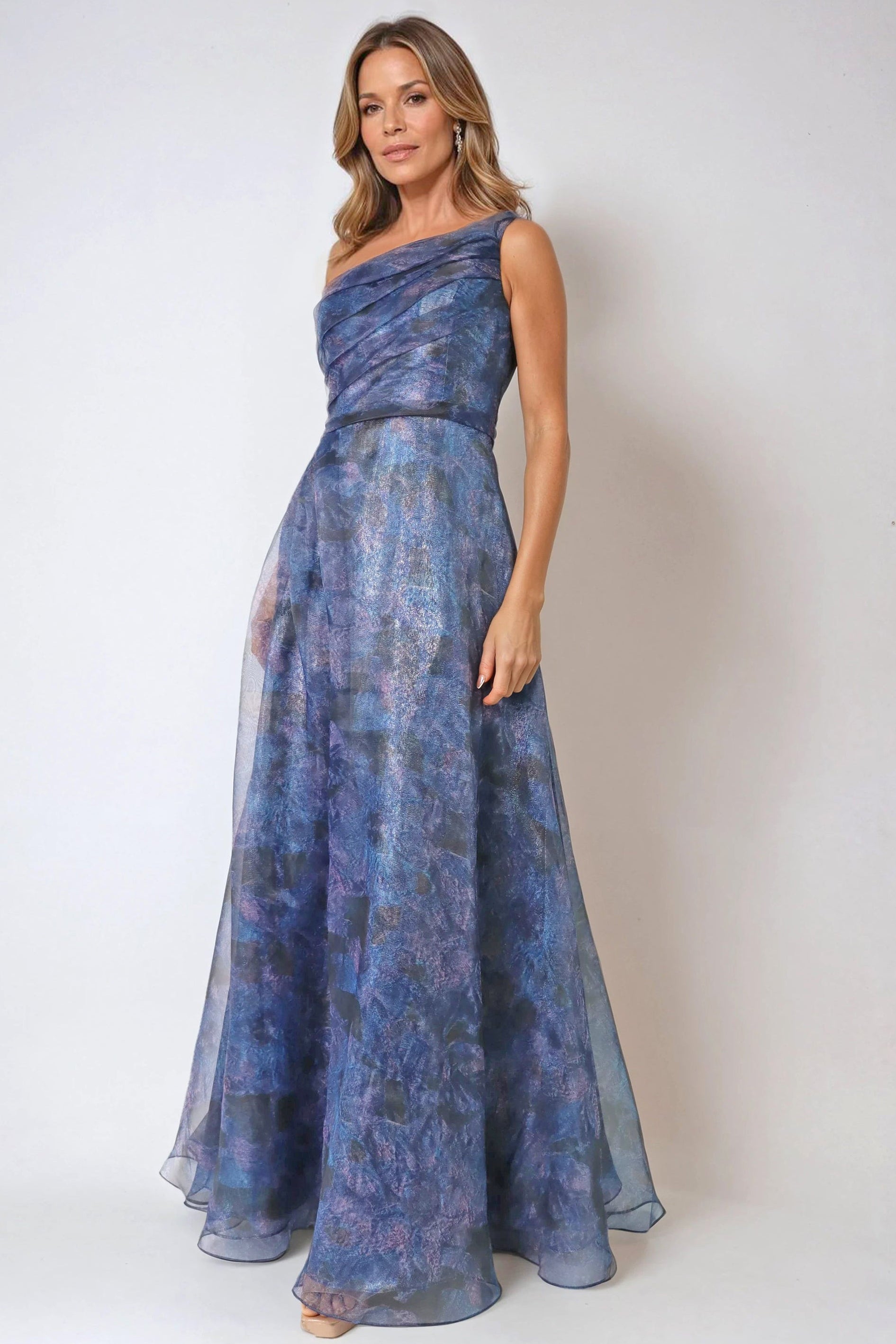 One Shoulder A-line Organza Gown