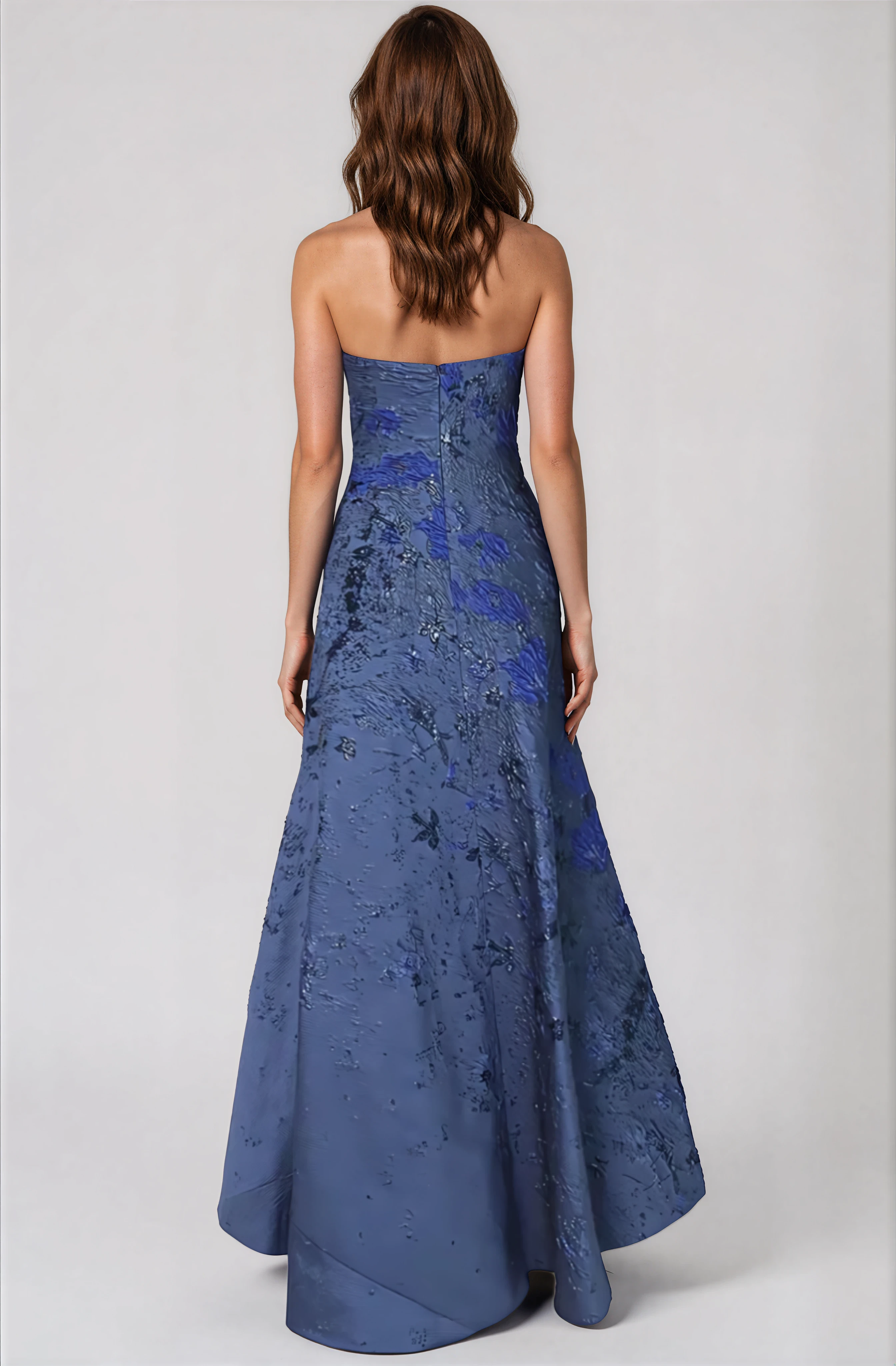 Strapless Brocade A-line Gown Gown Rene Ruiz Collection