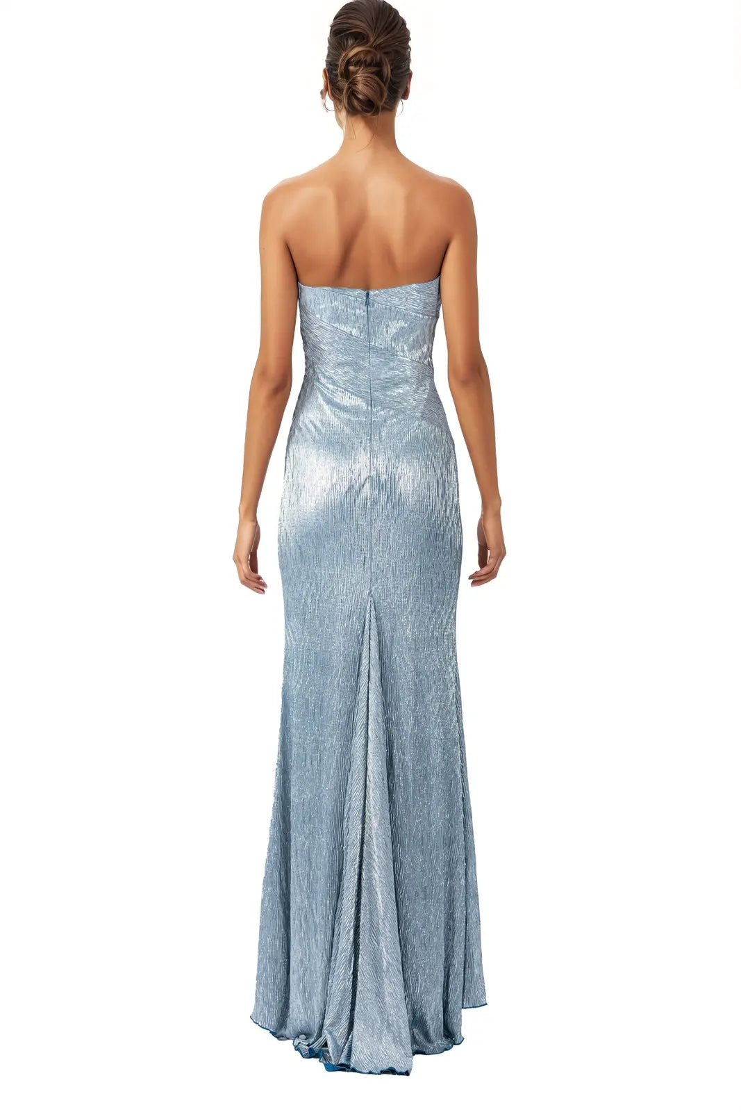 Metallic Strapless Gown Gown Rene Ruiz Collection