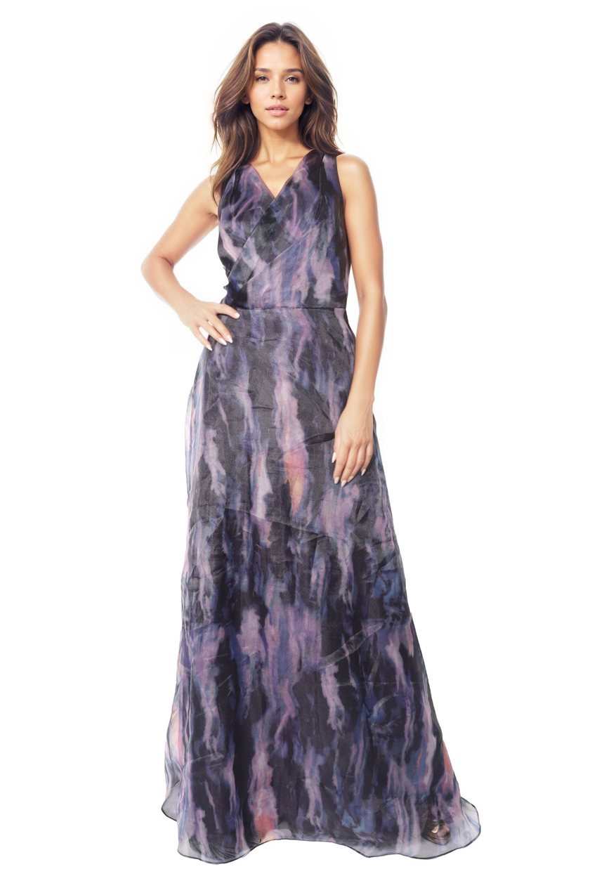 V-Neck Organza A-Line Gown Gown Rene Ruiz Collection