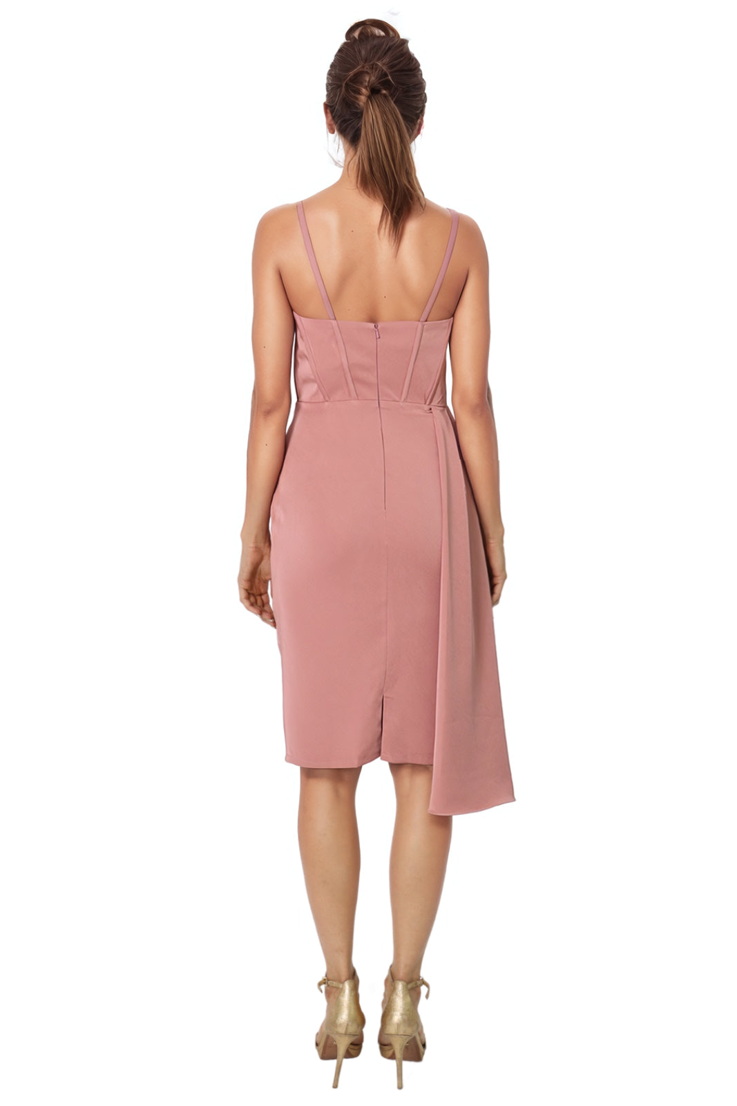 Spaghetti Strap Cowl Neck Ruched Cocktail Cocktail Rene Ruiz Collection