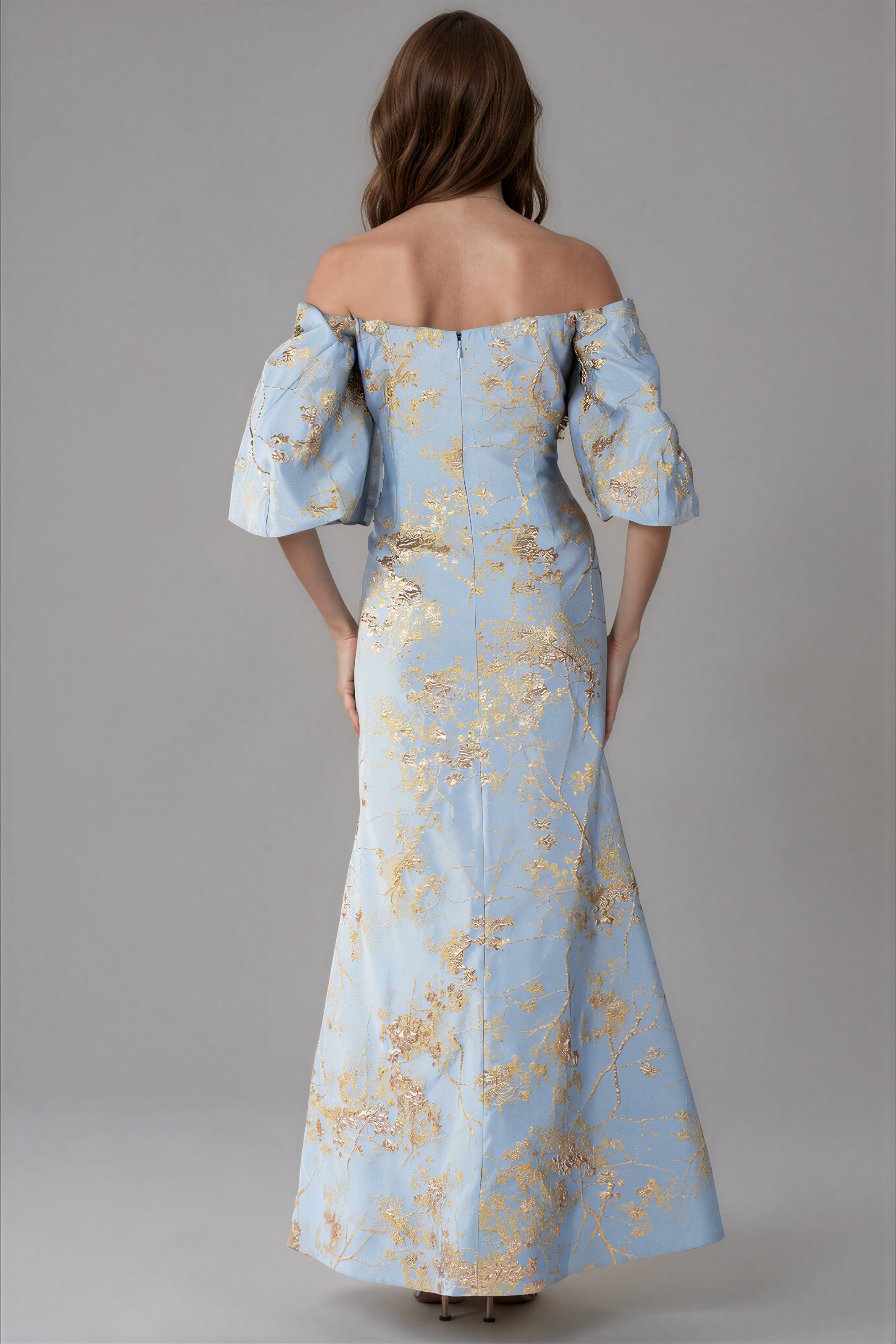 Off-The-Shoulder Puff-Sleeve Gown