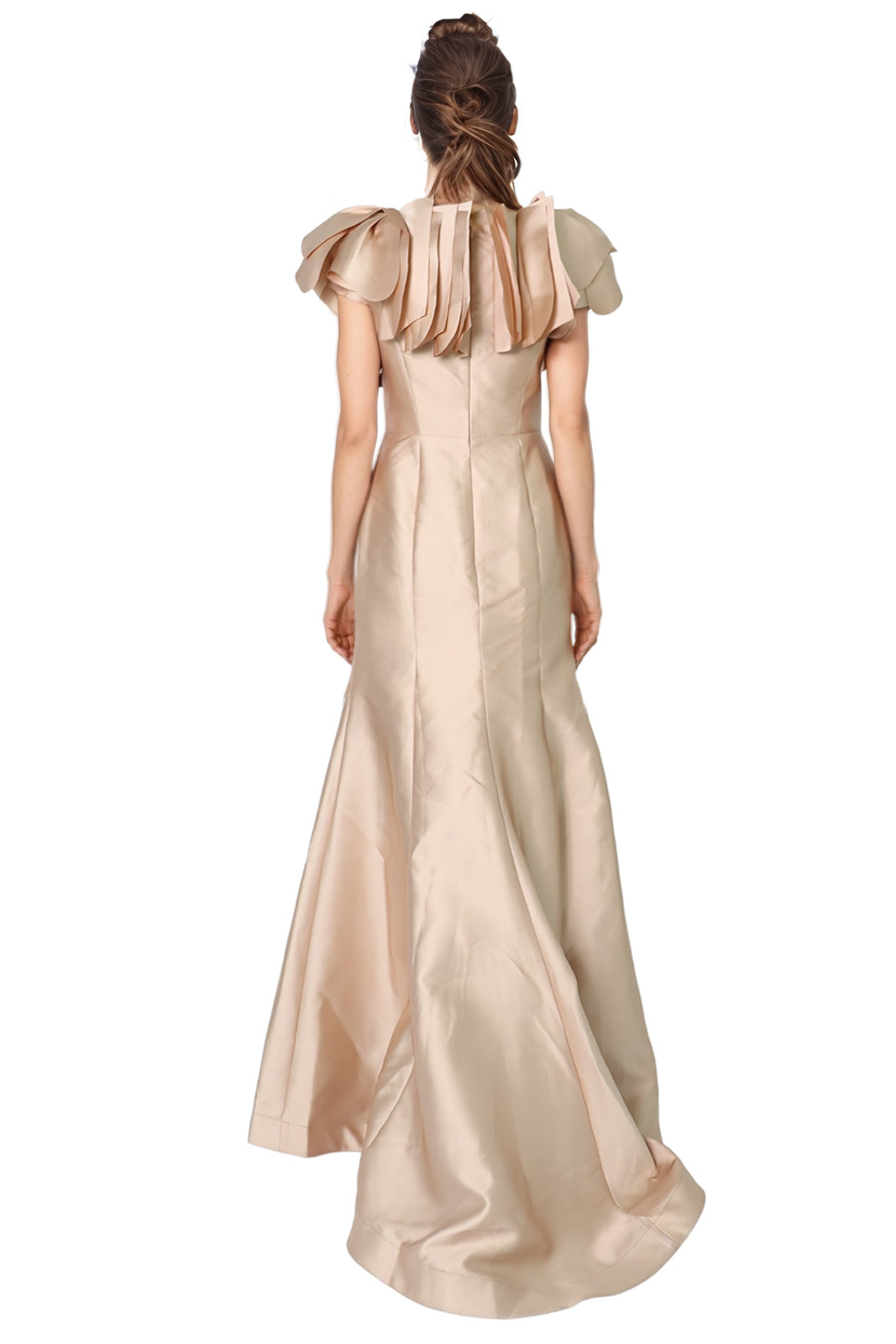 Bardot Rosette Fit and Flare Mikado Gown Gown Rene Ruiz Collection