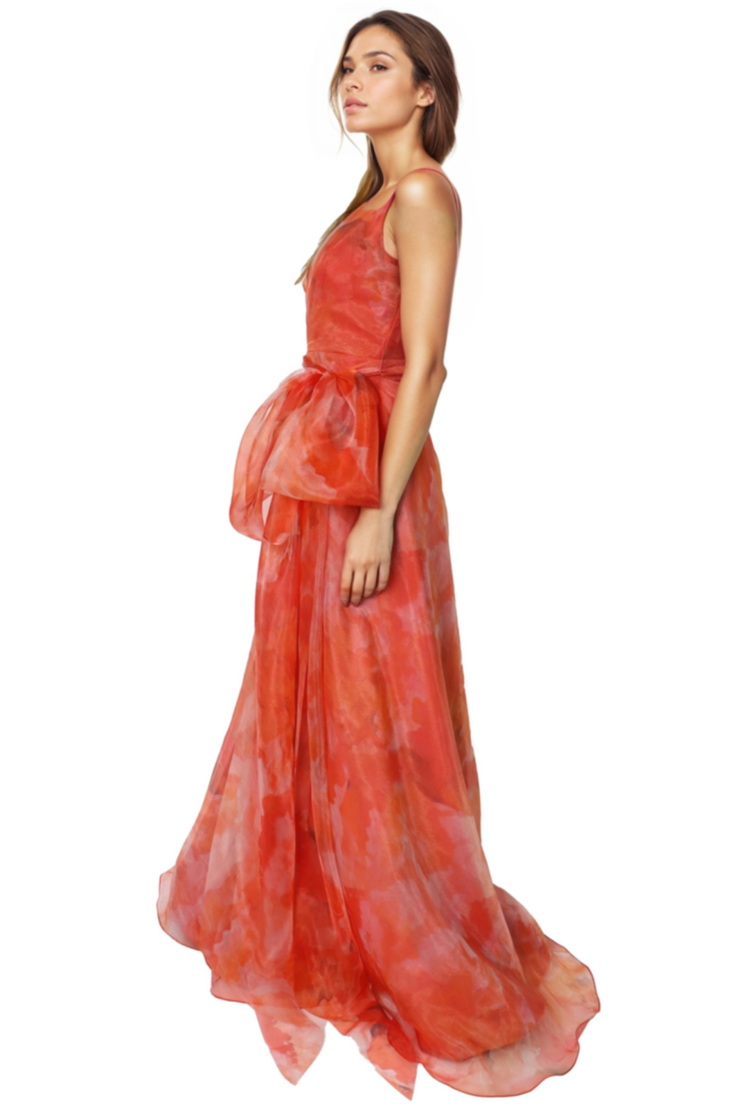 V-Neck Organza A-Line Gown Gown Rene Ruiz Collection
