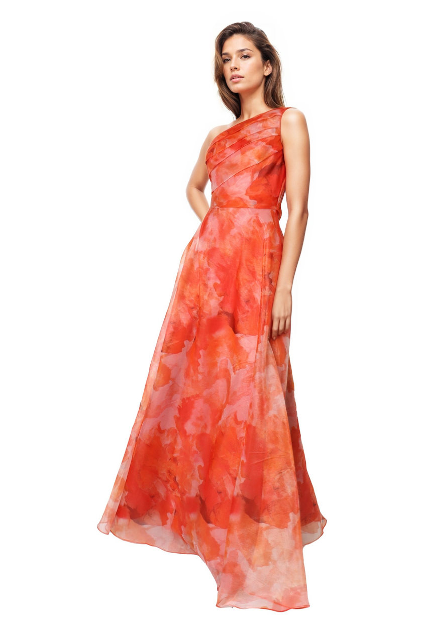 One Shoulder A-line Organza Gown Gown Rene Ruiz Collection