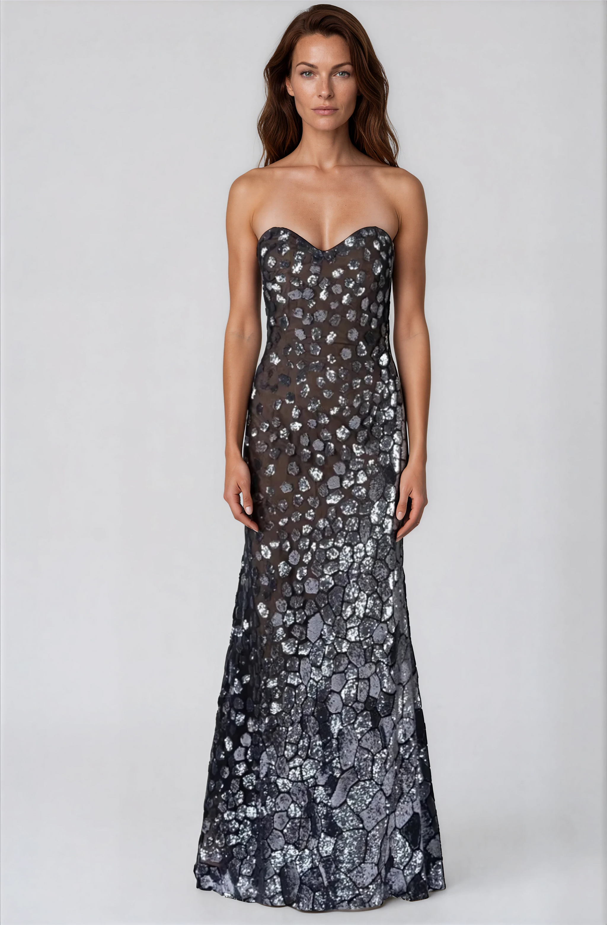 strapless fit and flare dress Strapless Fit and Flare Gown