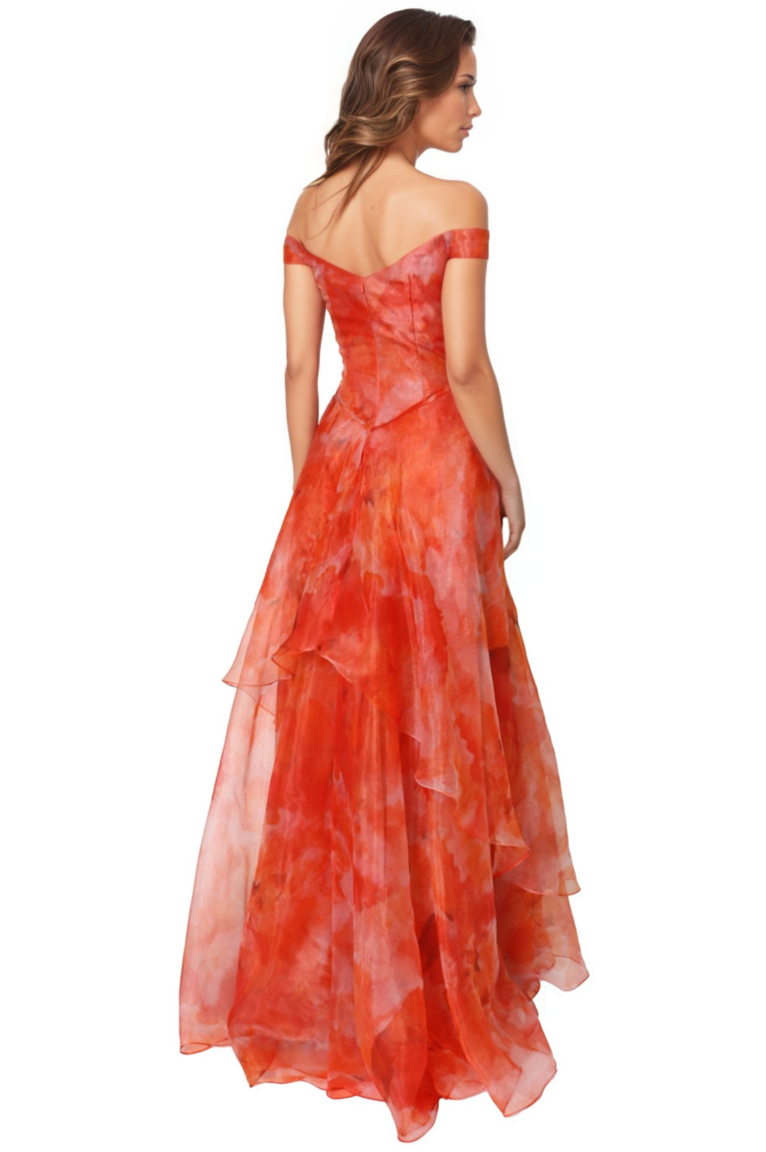 Off The Shoulder Organza A-line Gown Gown Rene Ruiz Collection
