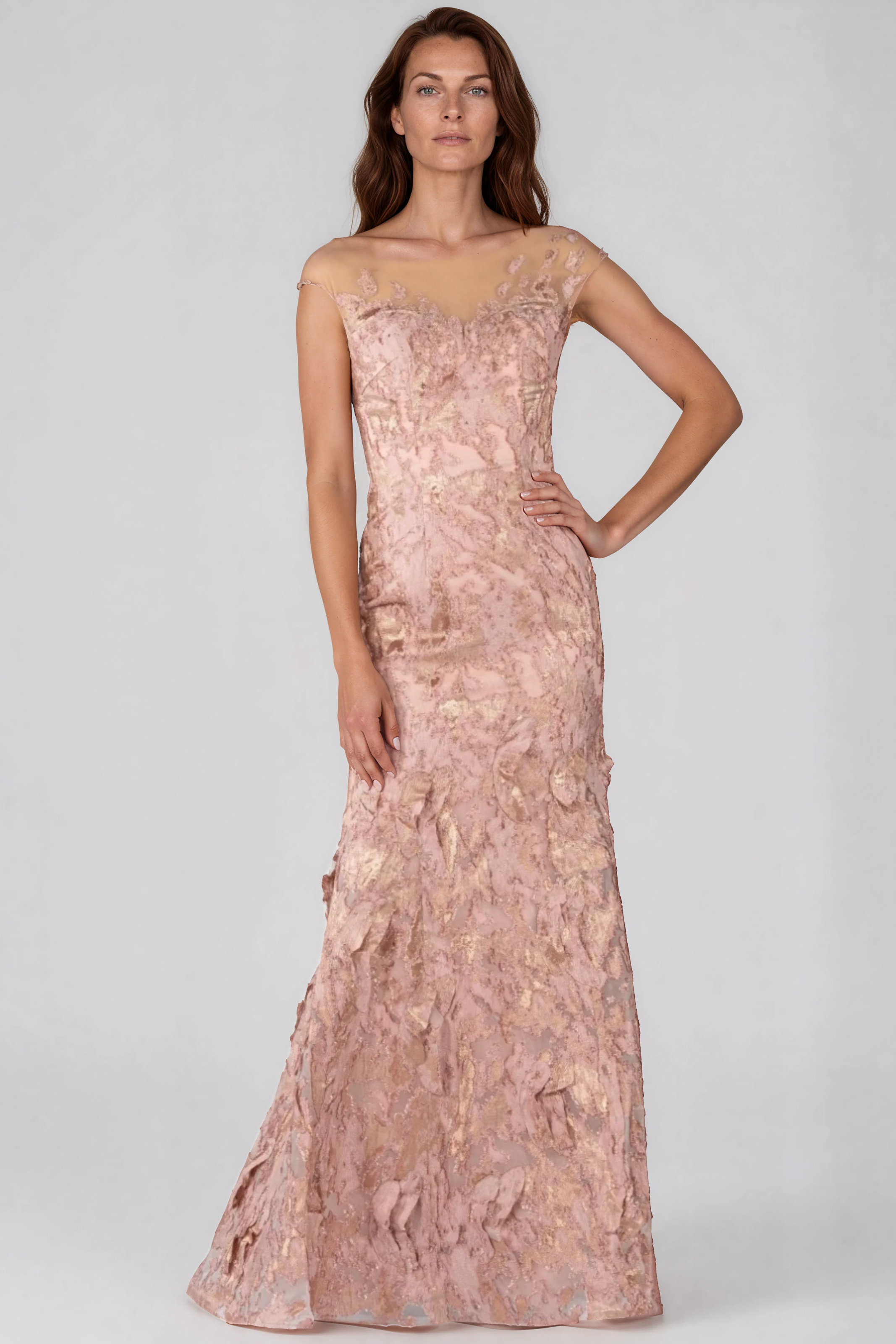 Jacquard Mermaid Gown Gown Rene Ruiz Collection