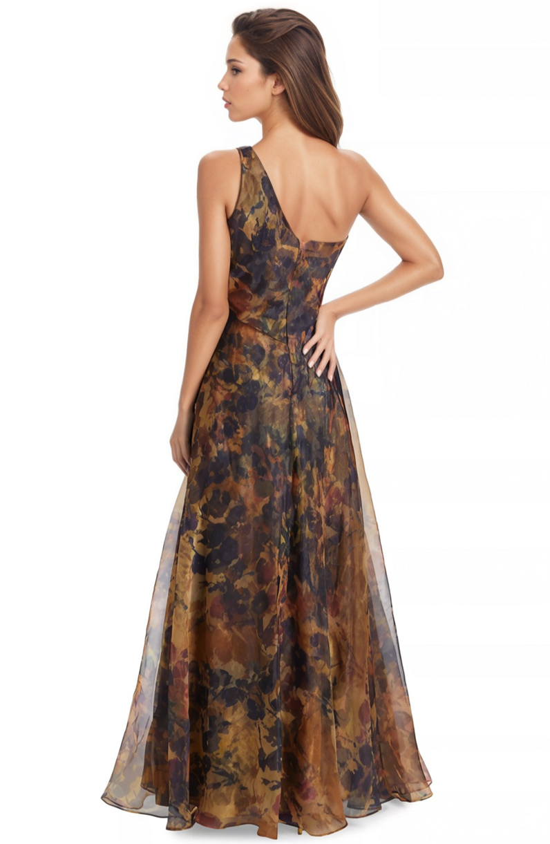 One Shoulder A-line Organza Gown Gown Rene Ruiz Collection