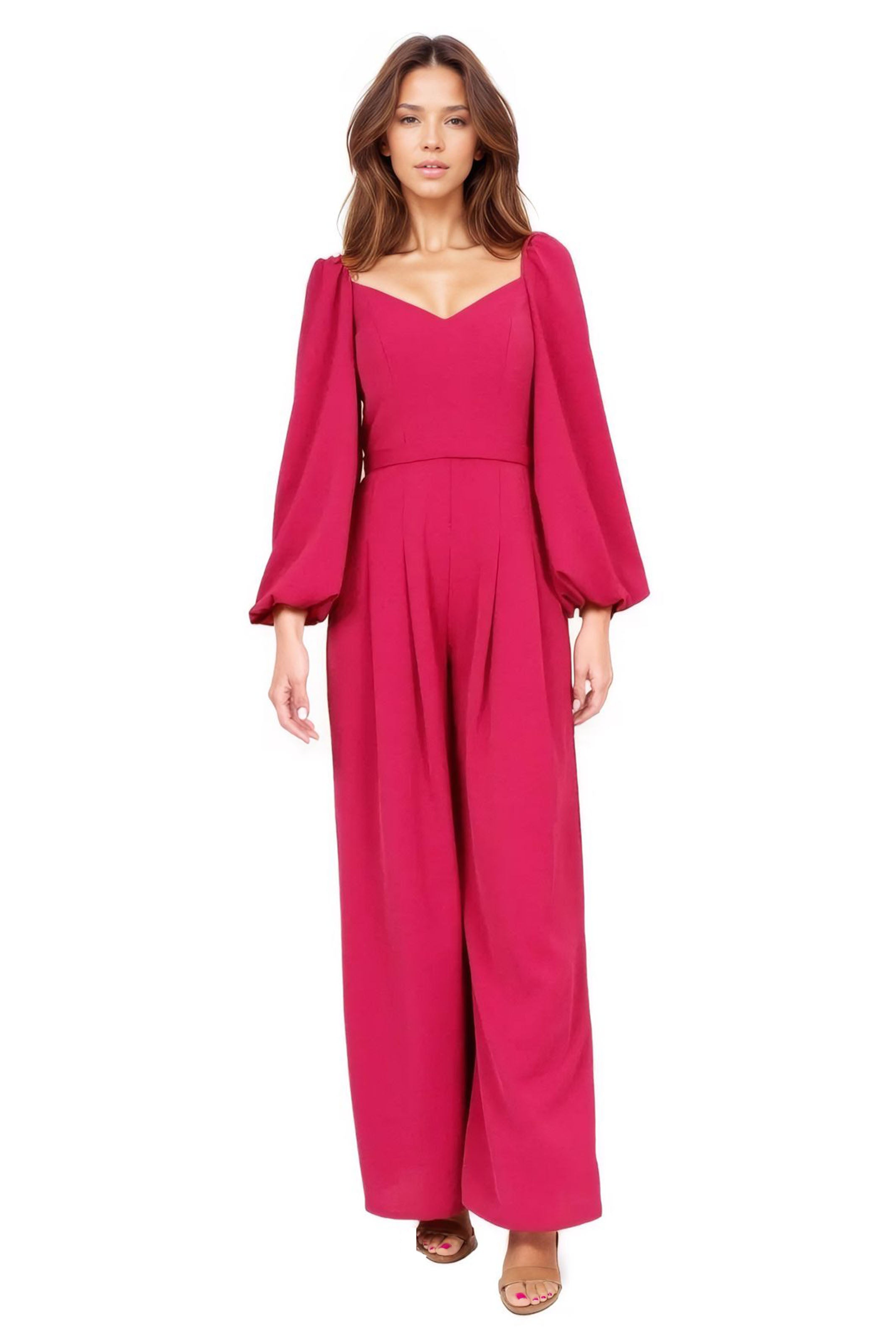 Long Sleeve Jumpsuit Jumpsuit Rene Ruiz Collection 2 Pink