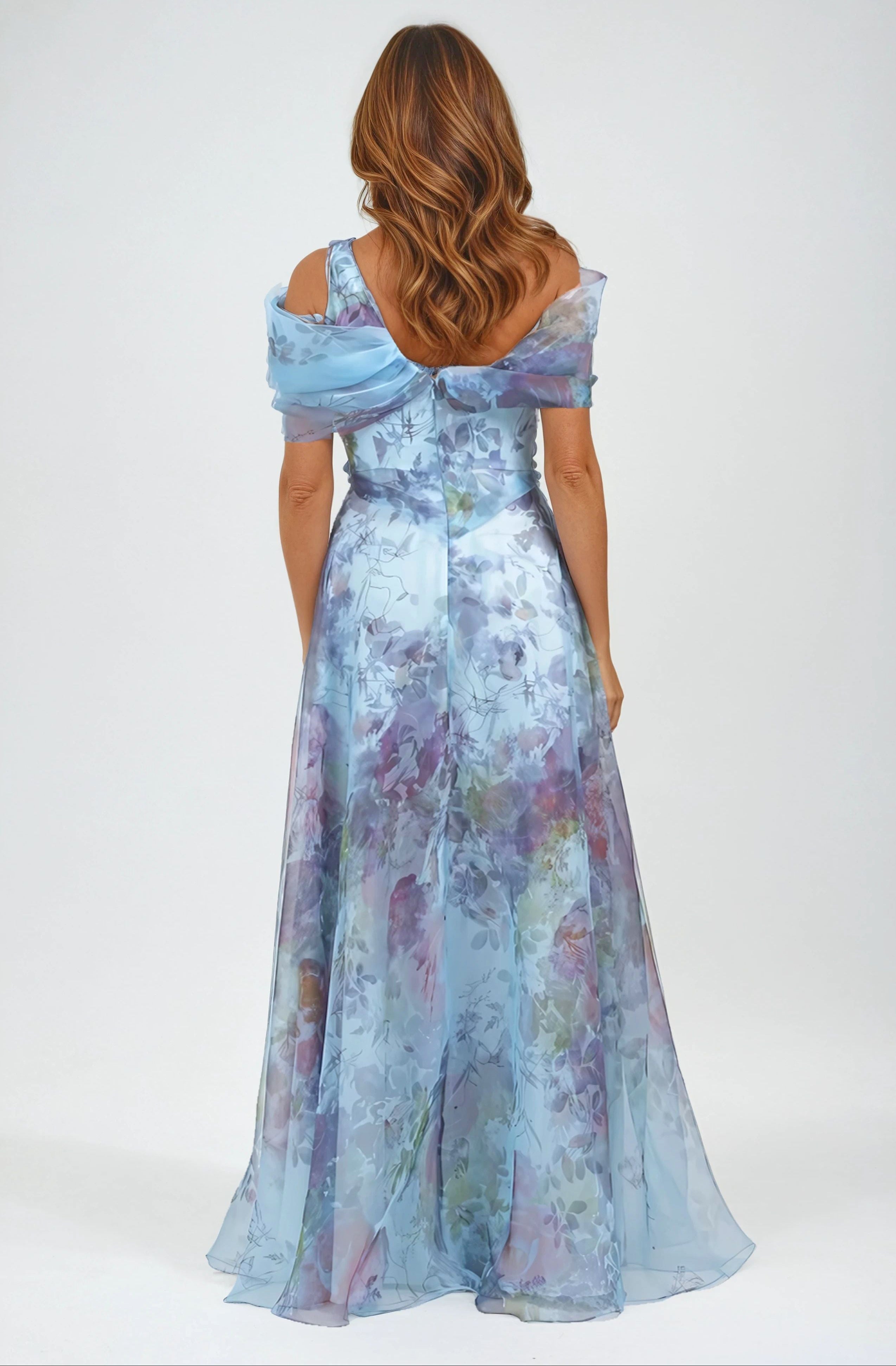 Twisted Off-The-Shoulder Organza Gown