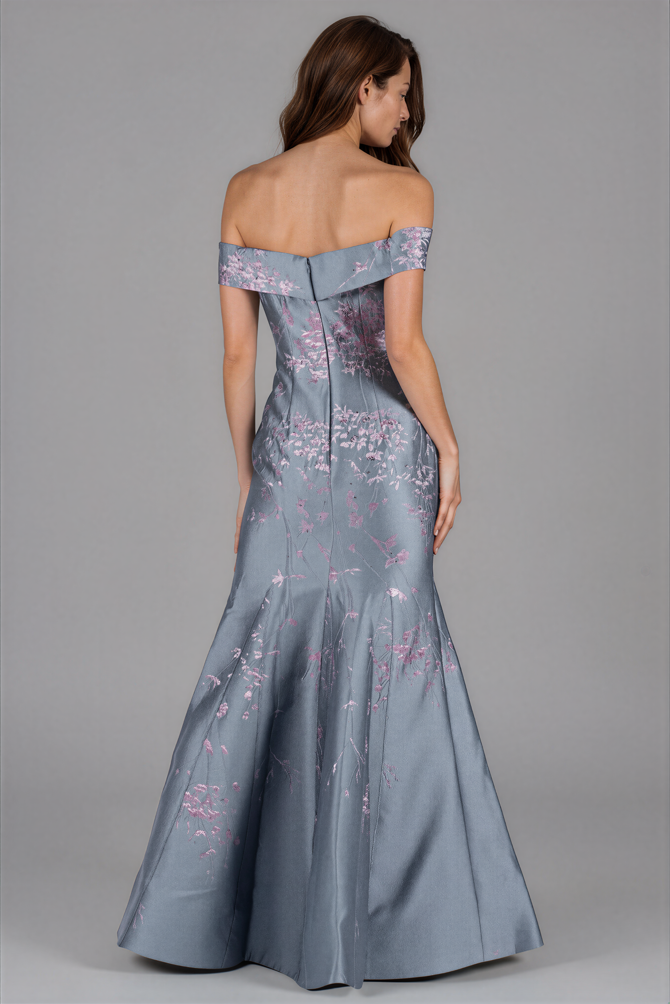 Off The Shoulder Fit and Flare Gown Gown Rene Ruiz Collection