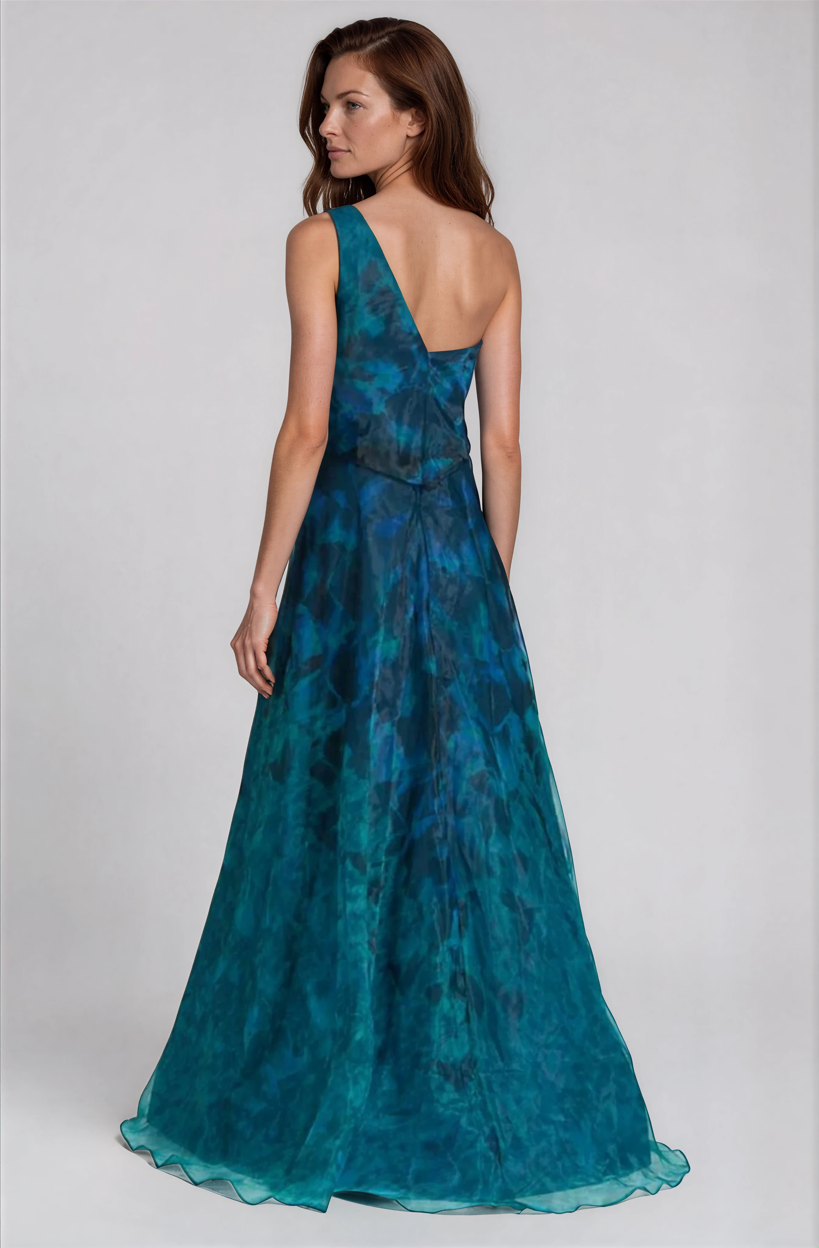 One Shoulder A-Line Organza Gown Gown Rene Ruiz Collection