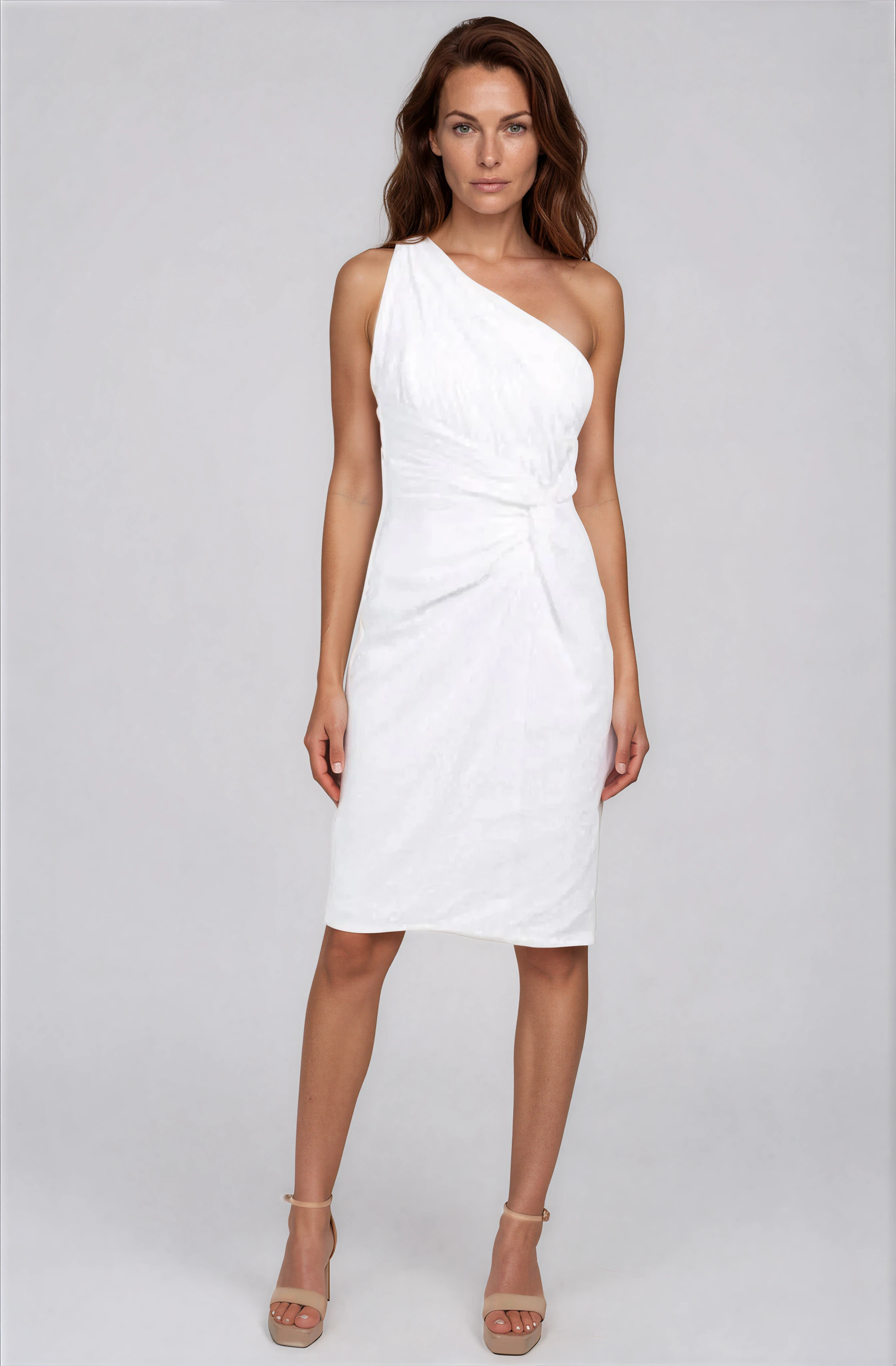 One Shoulder Draped Sequin Cocktail Cocktail Rene Ruiz Collection