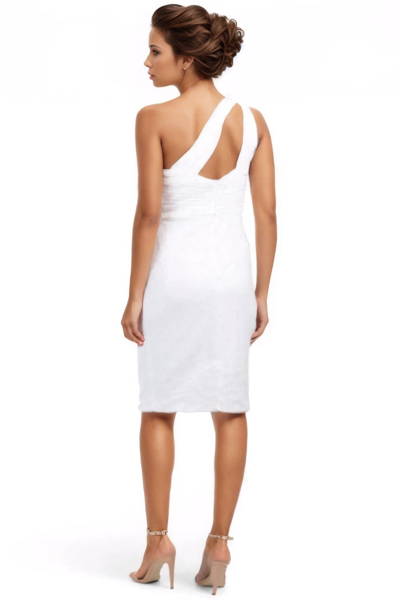One Shoulder Draped Sequin Cocktail Cocktail Rene Ruiz Collection