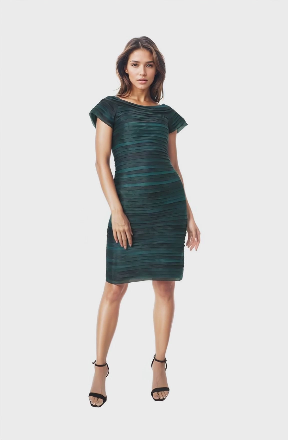 Bias Cut Fluted Organza Cocktail Cocktail Rene Ruiz Collection