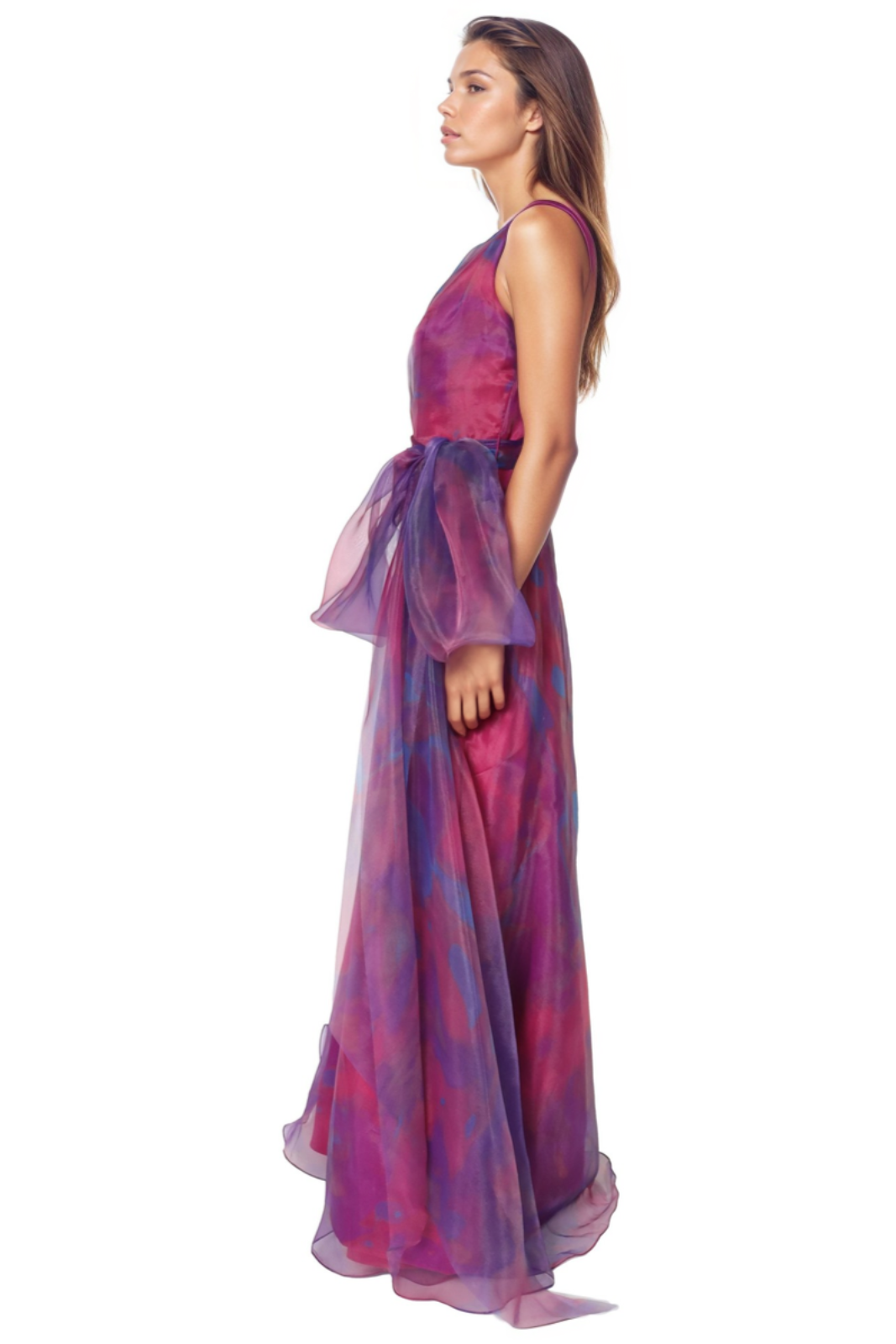V-Neck Organza A-Line Gown Gown Rene Ruiz Collection