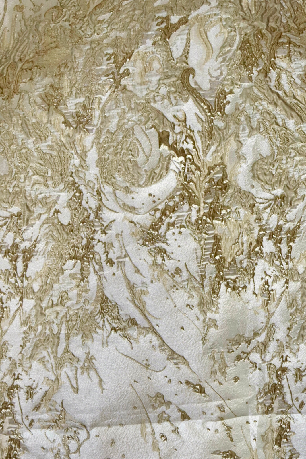 One Shoulder Brocade Metallic A-Line Gown Gown Rene Ruiz Collection