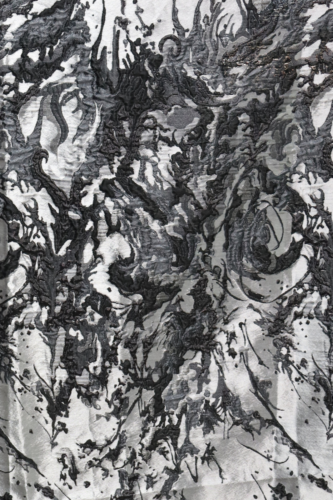Strapless Boarder Print Brocade A-Line Gown Gown Rene Ruiz Collection