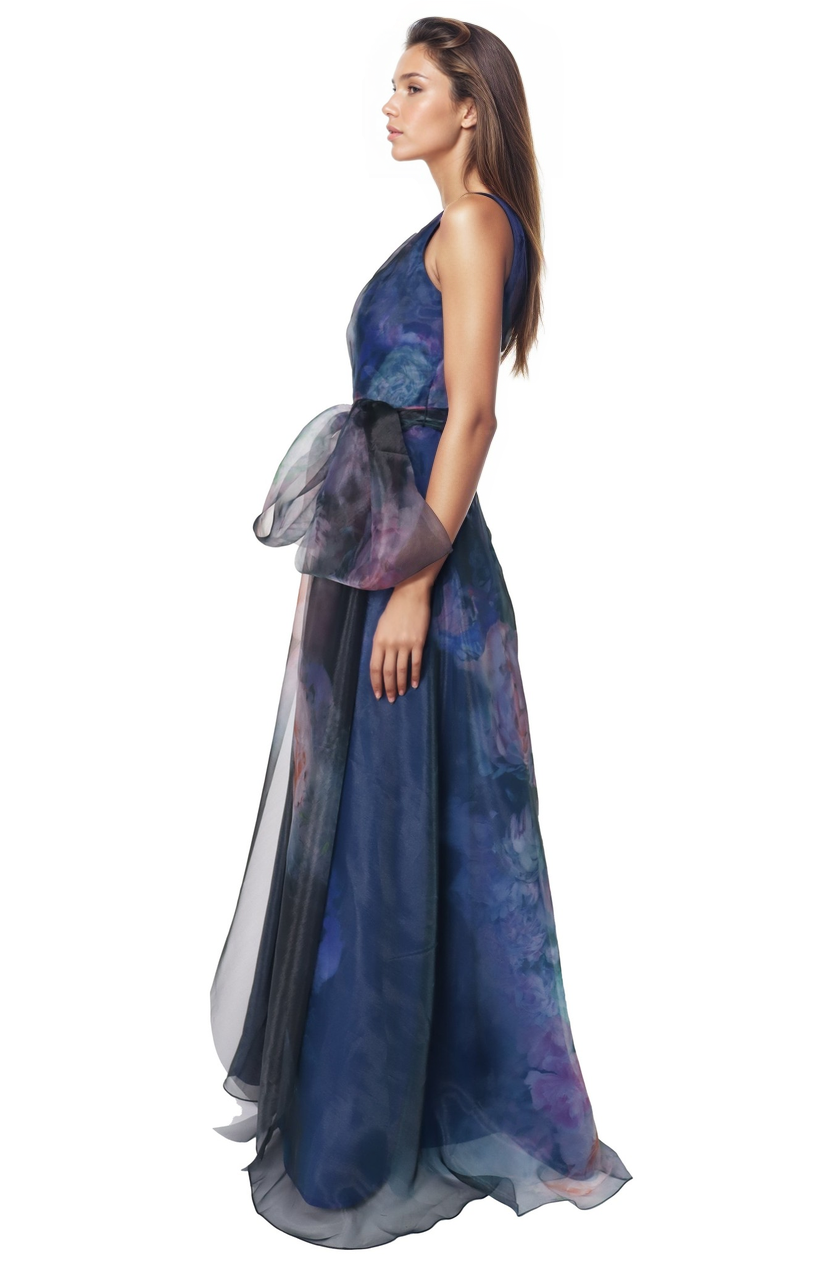 V-Neck Organza A-Line Gown Gown Rene Ruiz Collection