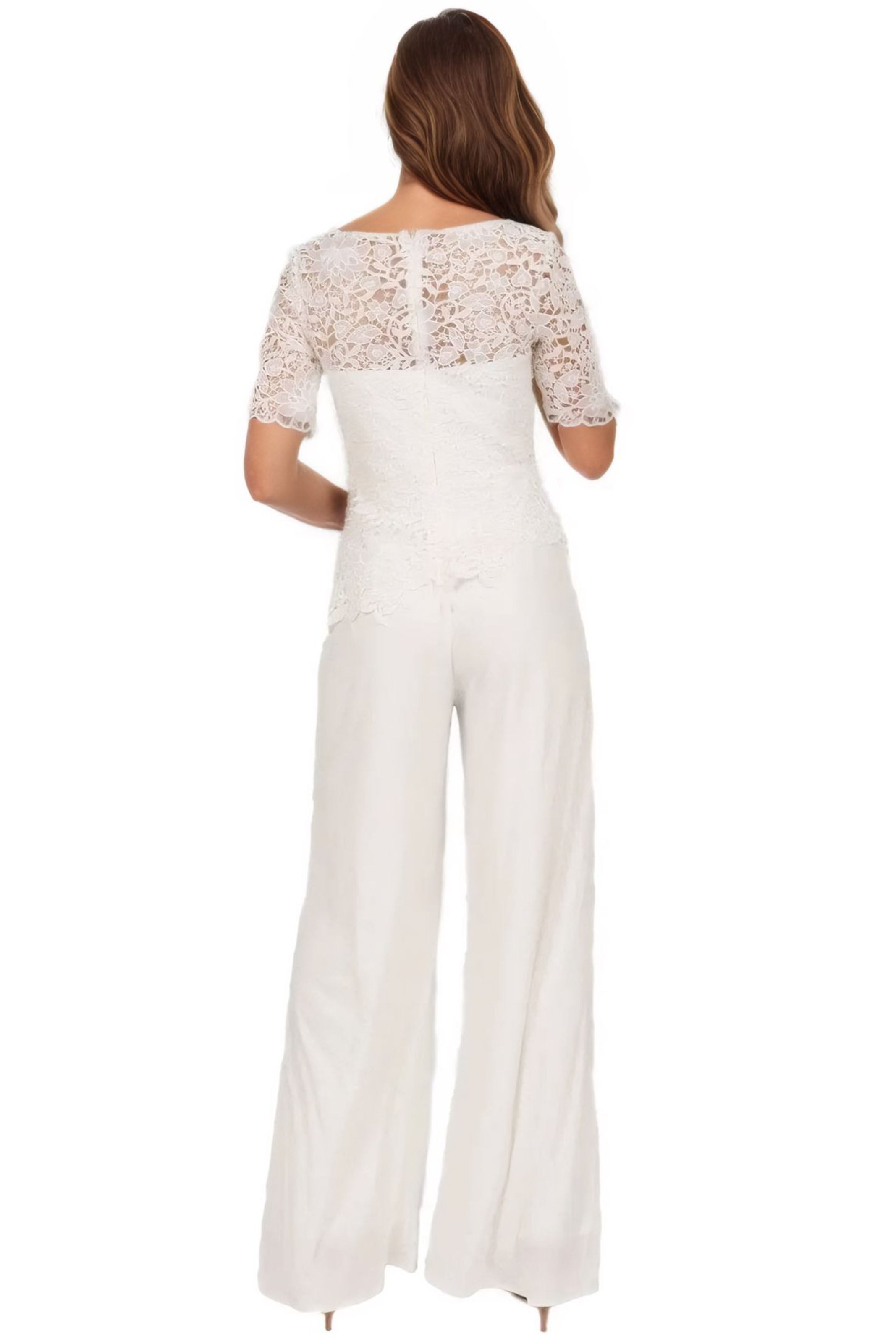 Short Sleeve Lace Jumpsuit Jumpsuit Rene Ruiz Collection