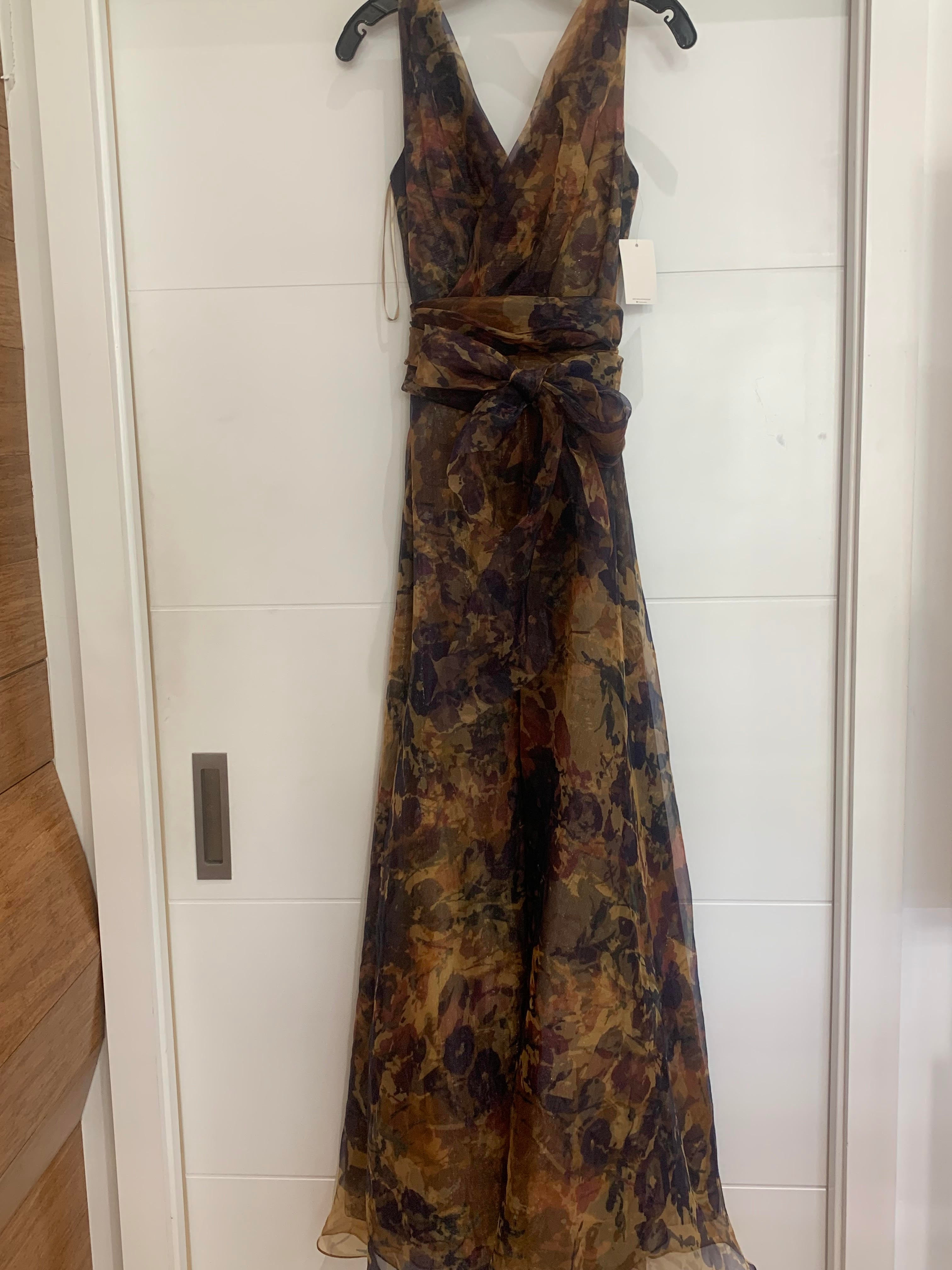 V Neck Organza Gown Rene Ruiz Collection