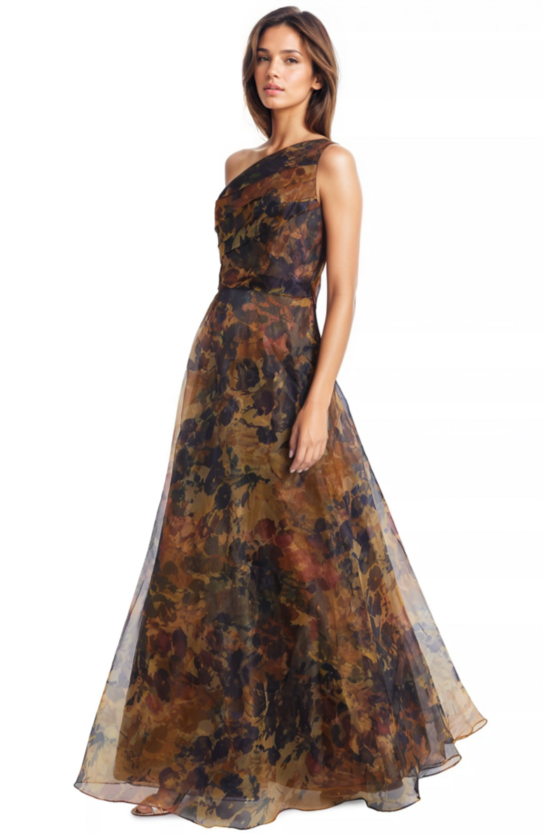 One Shoulder A-line Organza Gown Gown Rene Ruiz Collection