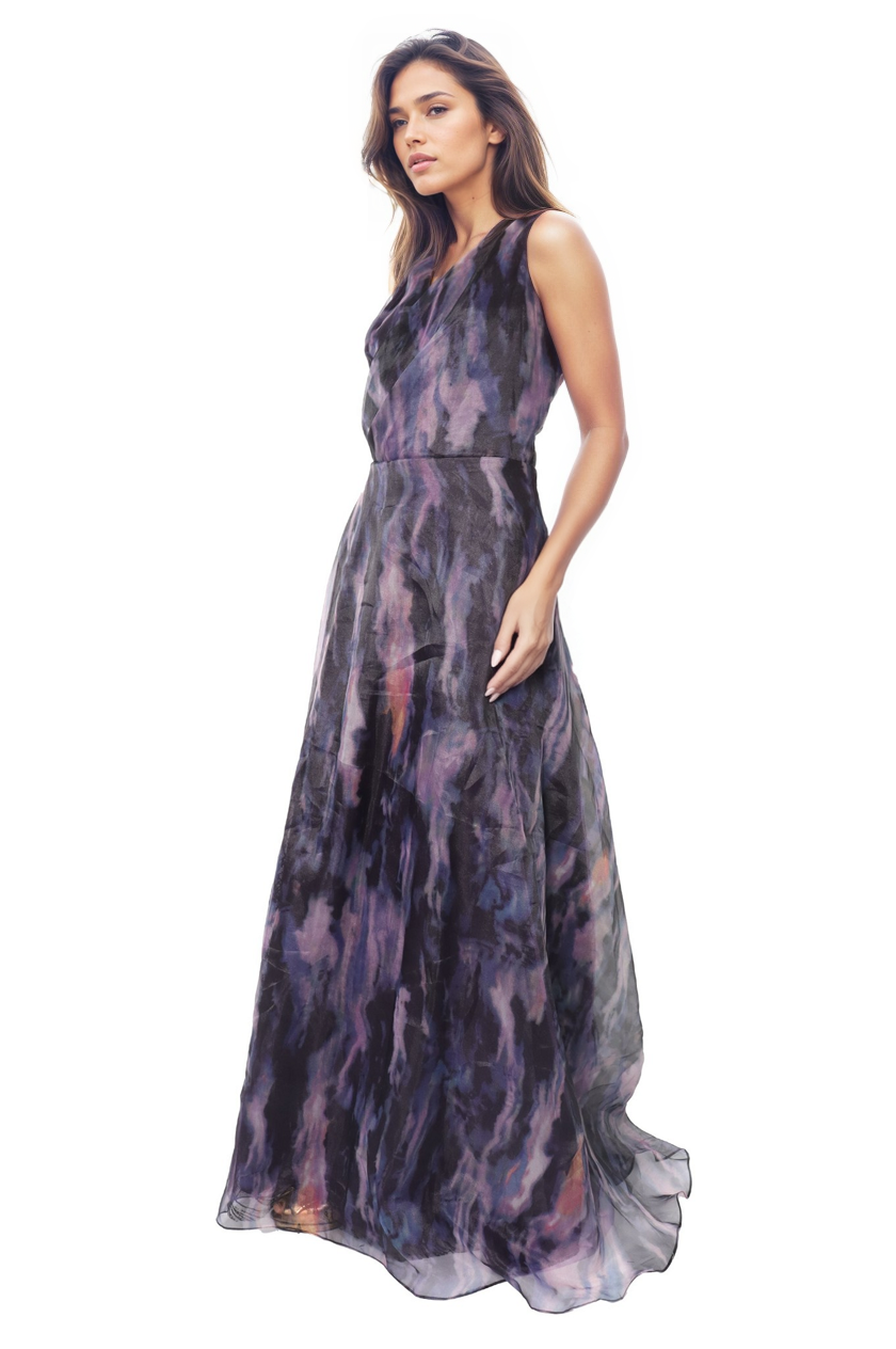 V-Neck Organza A-Line Gown Gown Rene Ruiz Collection