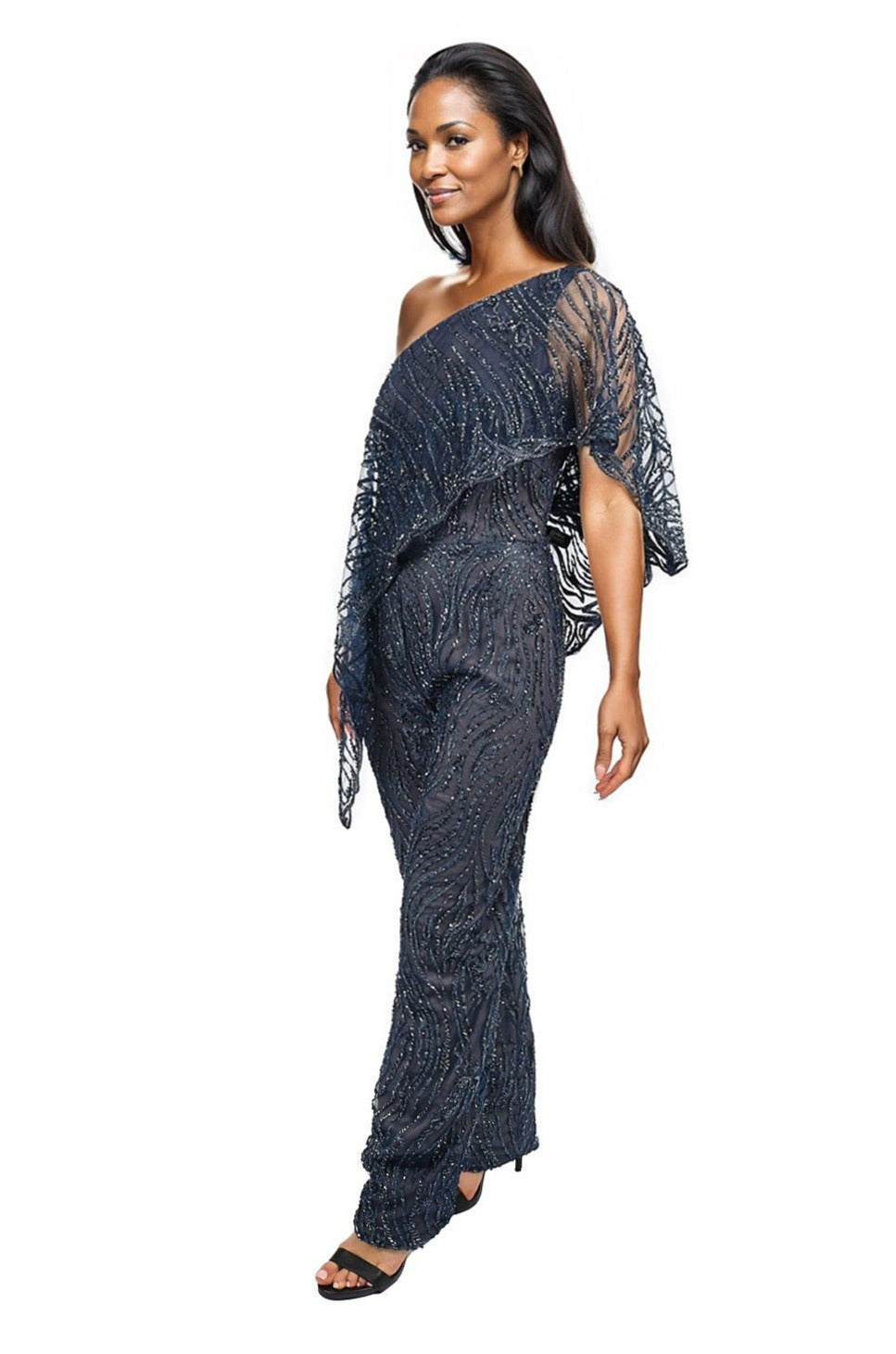 Beaded One Shoulder Jumpsuit