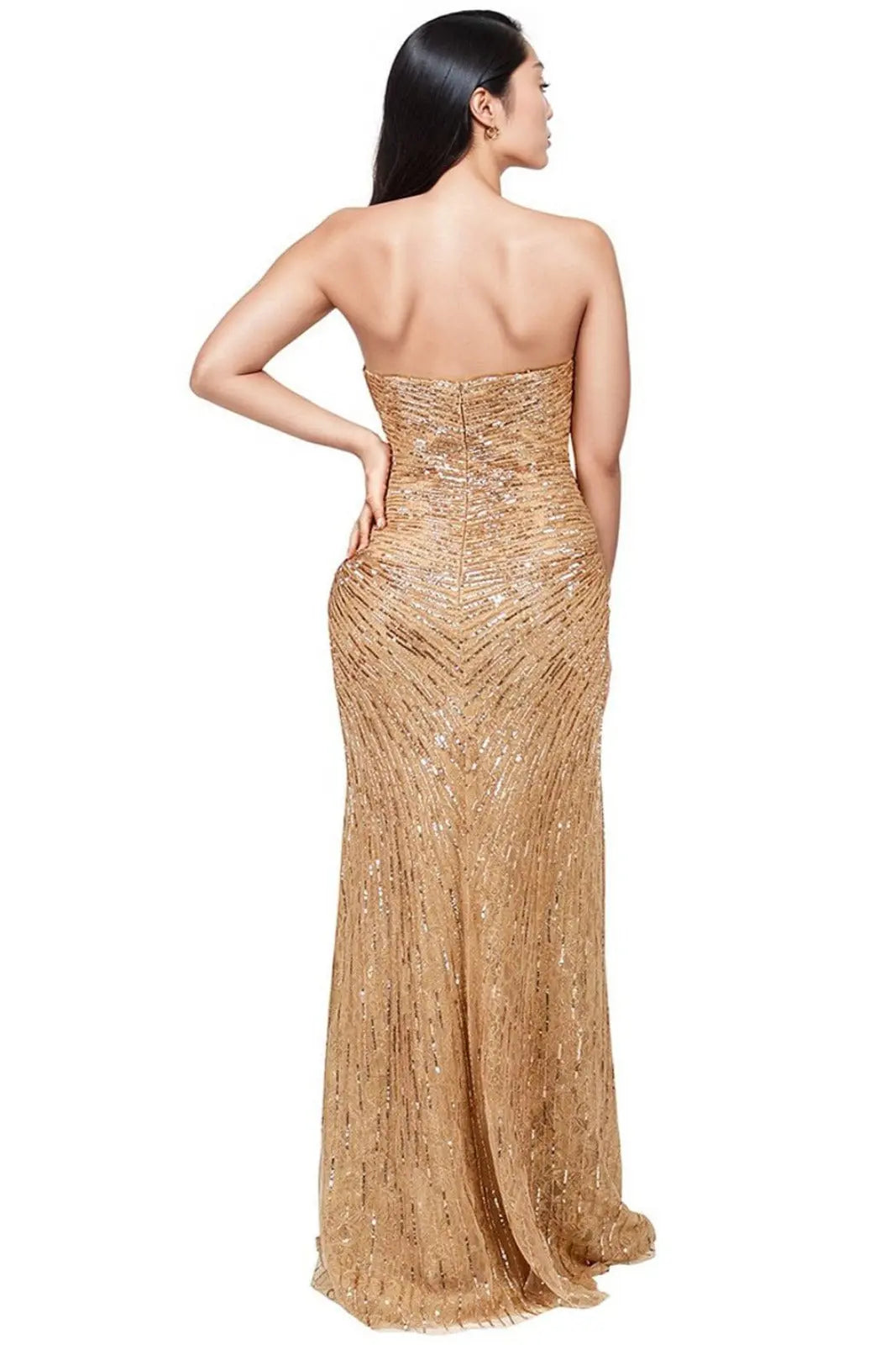 Beaded Strapless Gown