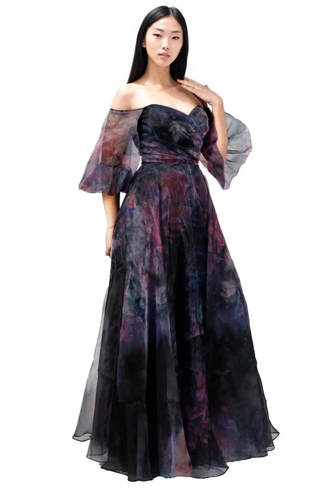 Floral Organza Skirt Skirt Rene Ruiz Collection