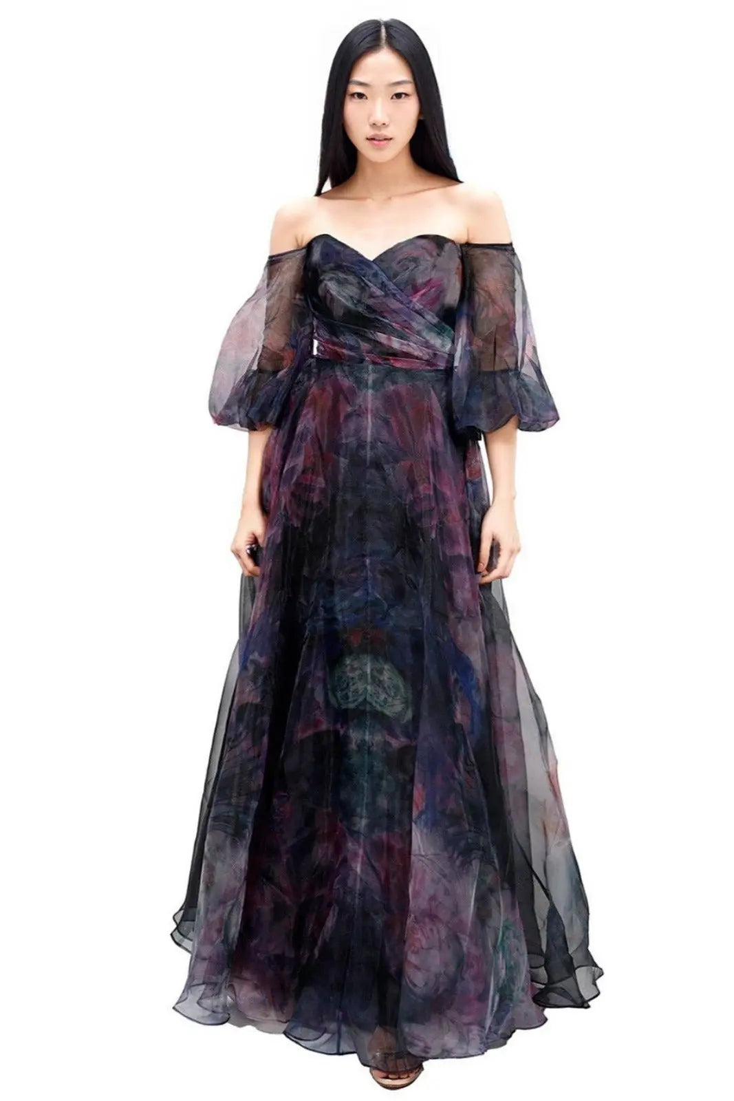Floral Organza Skirt Skirt Rene Ruiz Collection