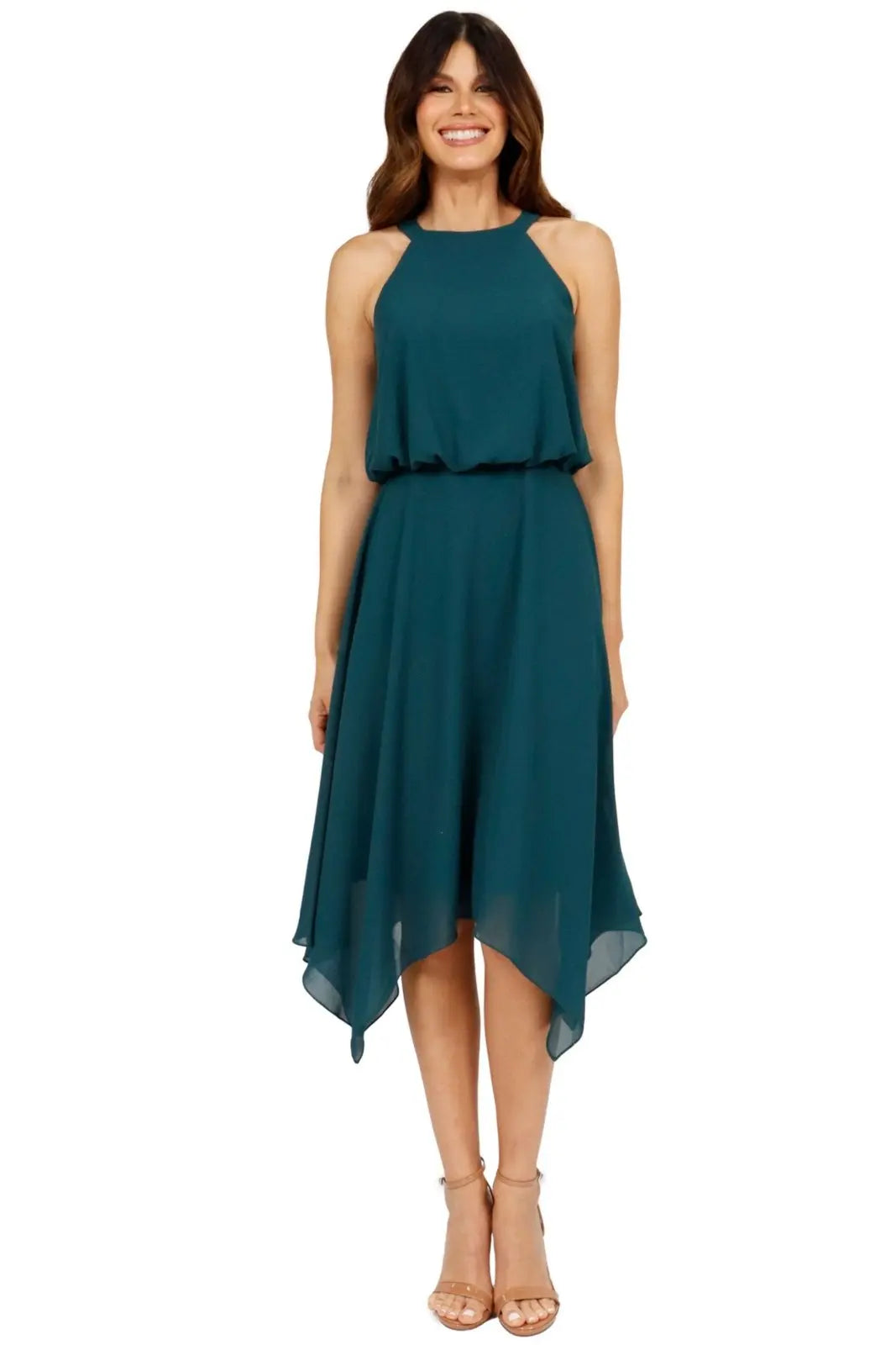 Halter Party Dress Cocktail Rene Ruiz Collection 2 Green