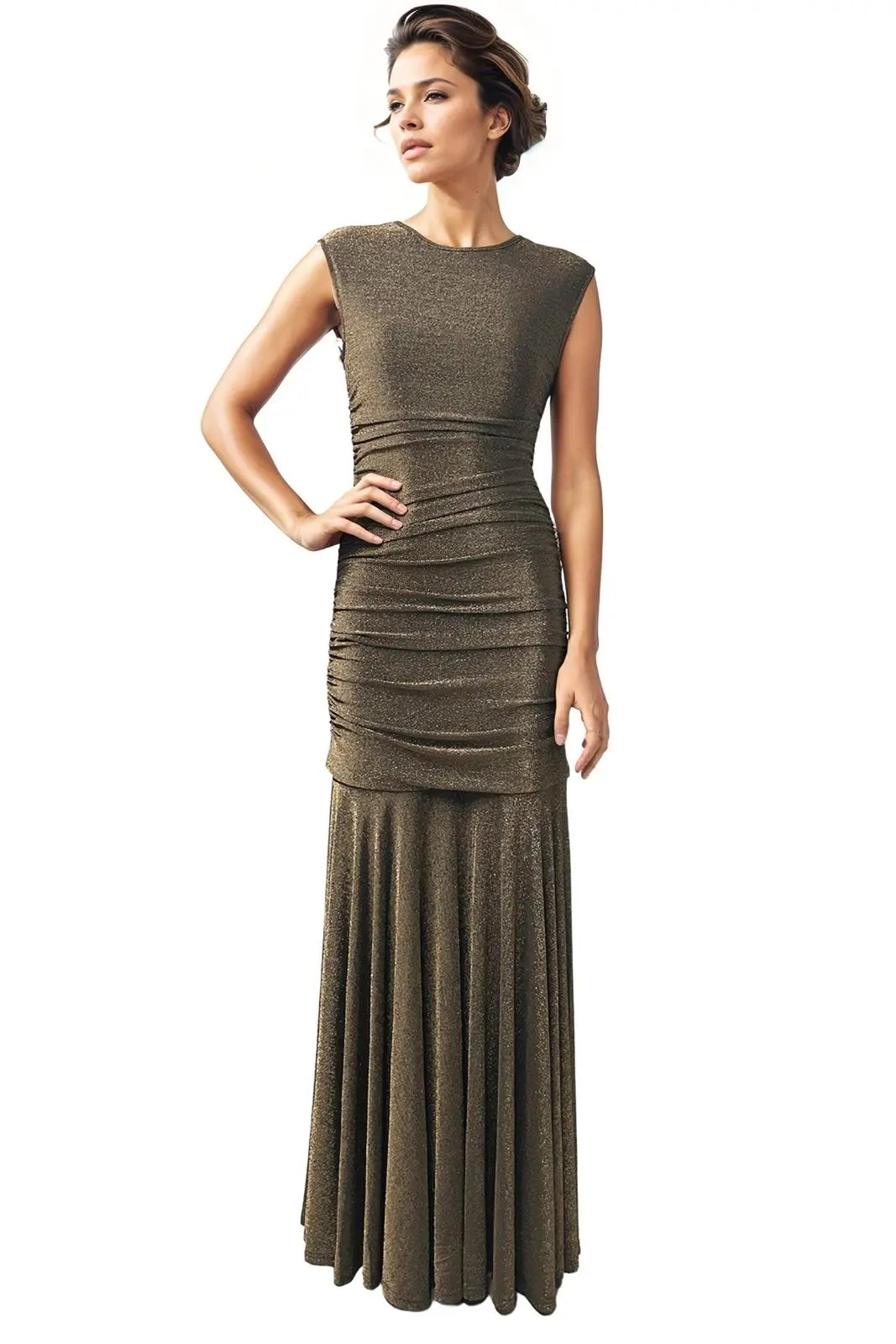 Hand Draped 2 in 1 Zip Off Dress Gown Rene Ruiz Collection
