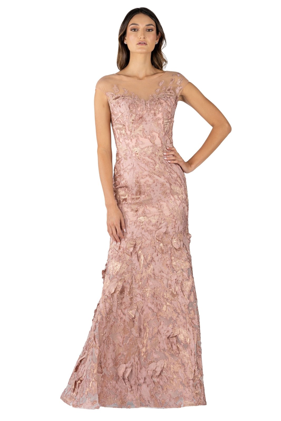 Jacquard Mermaid Gown Gown Rene Ruiz Collection