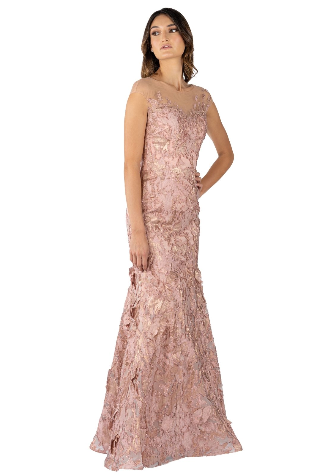 Jacquard Mermaid Gown Gown Rene Ruiz Collection