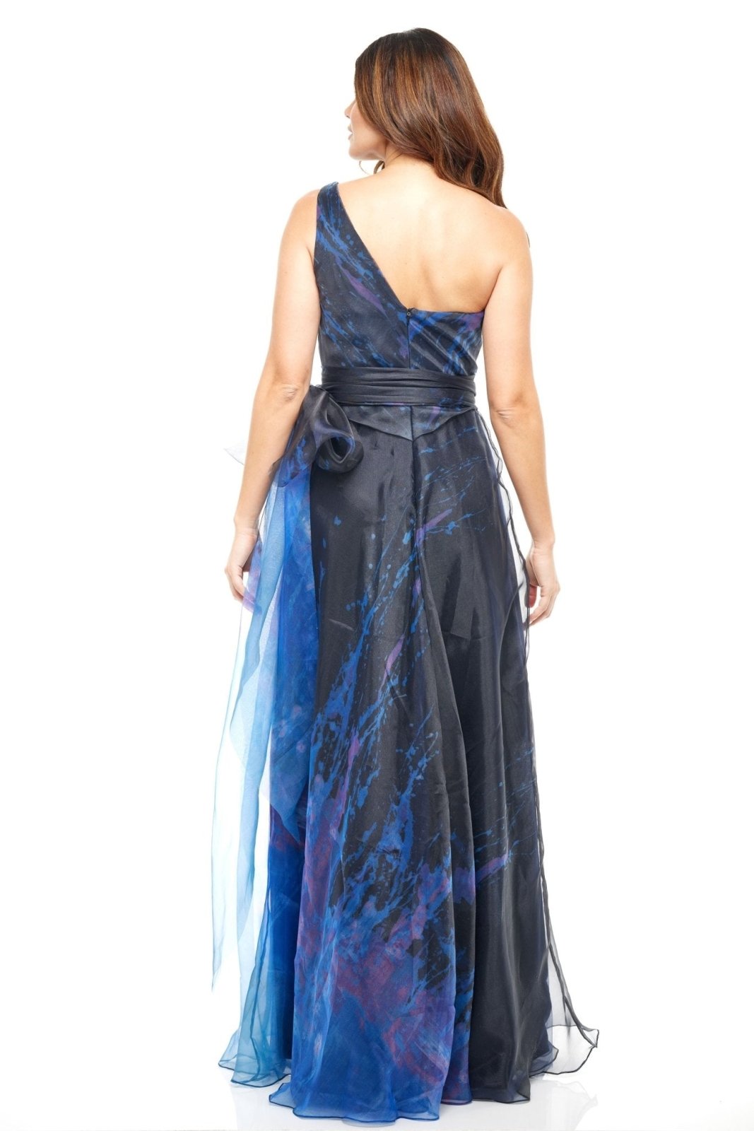 One Shoulder Organza A-Line Gown Gown Rene Ruiz Collection