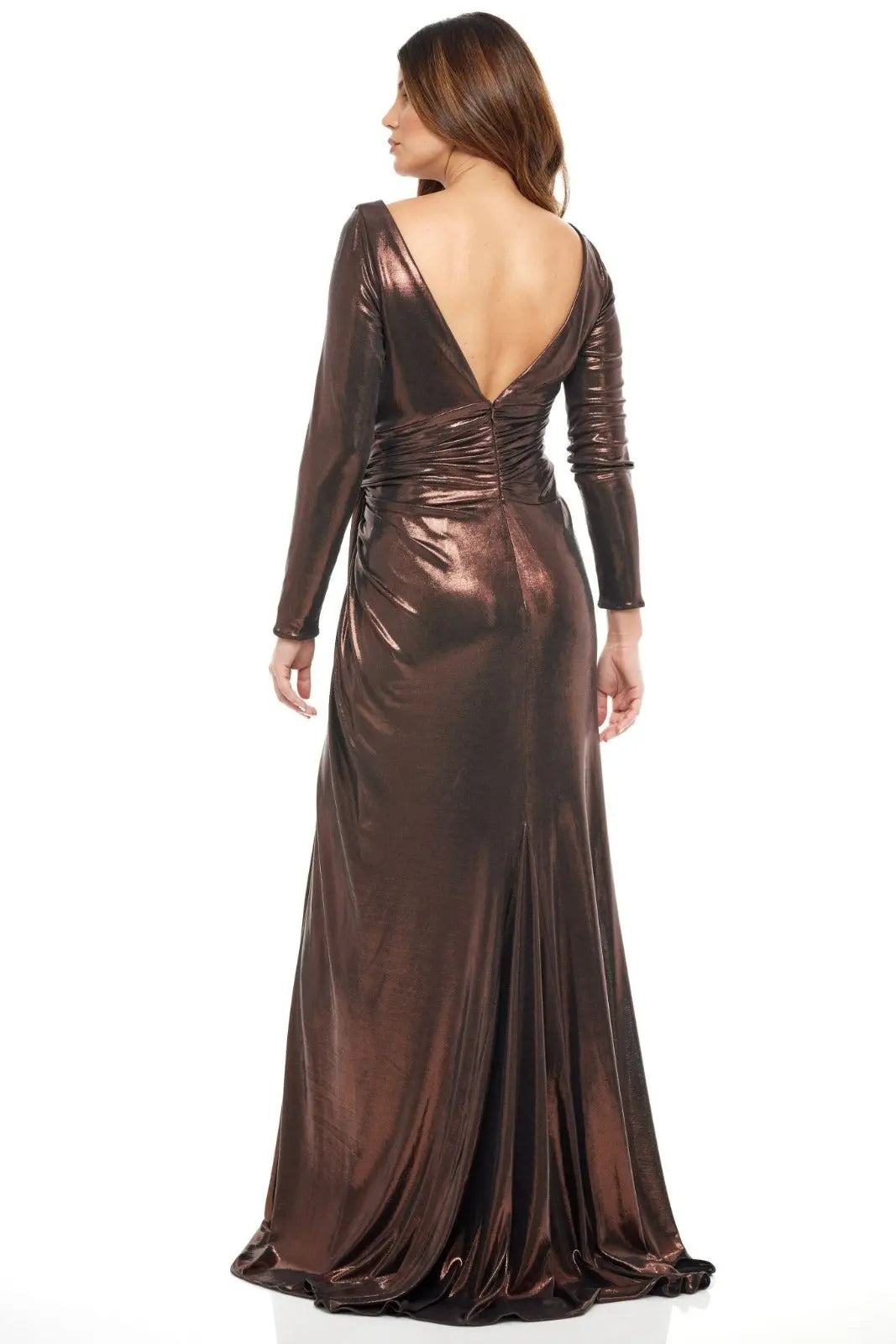 Long Sleeve Draped Gown