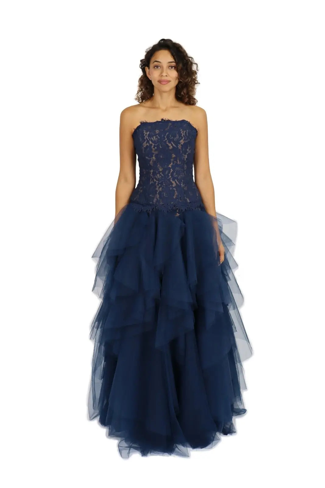 Long Waisted Bustier Top Navy 6
