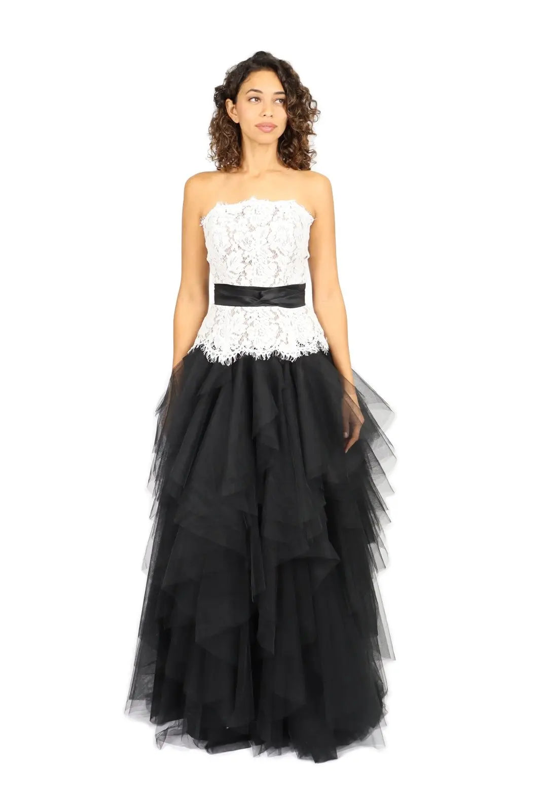 Long Waisted Bustier Top White 6