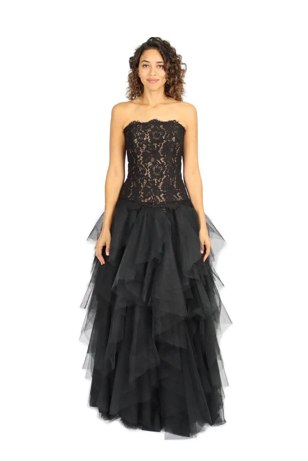 Long Waisted Bustier Top Black 6