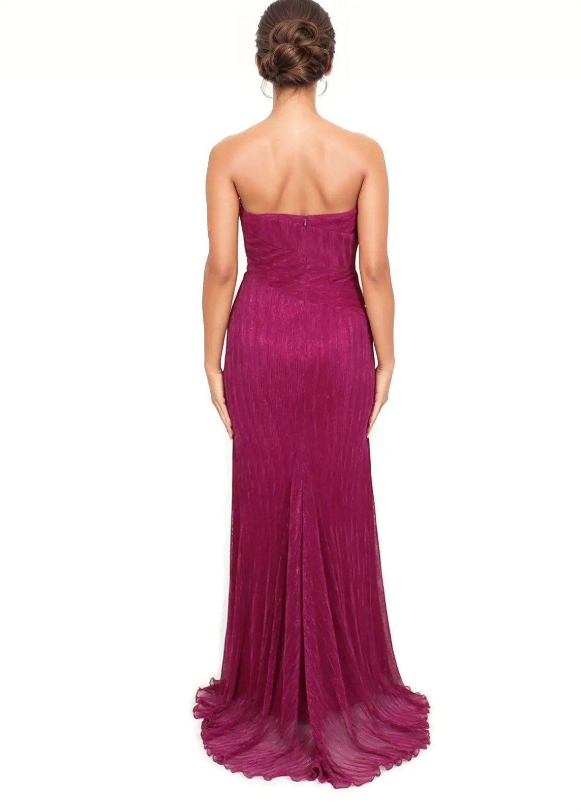 Metallic Strapless Gown Gown Rene Ruiz Collection