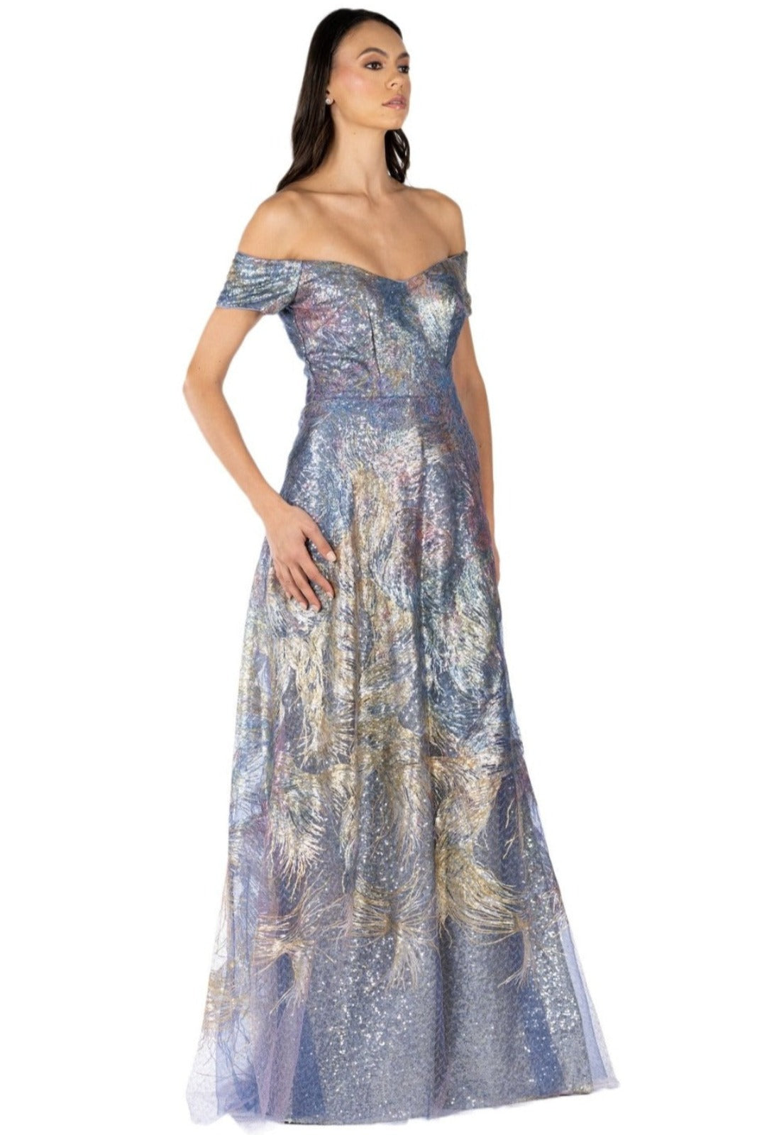 Off The Shoulder A-Line Gown